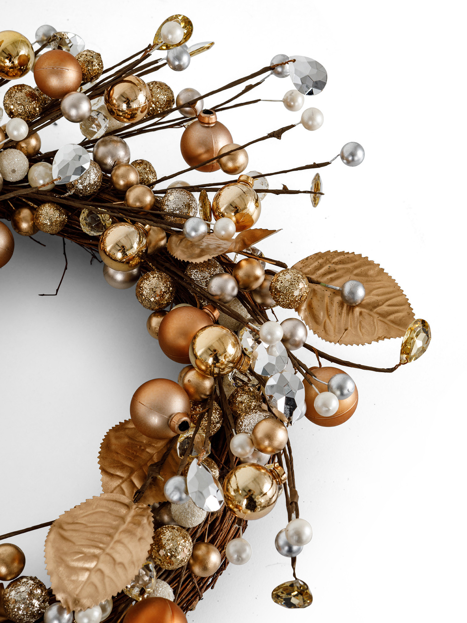 Wreath with branches and berries, Gold, large image number 1