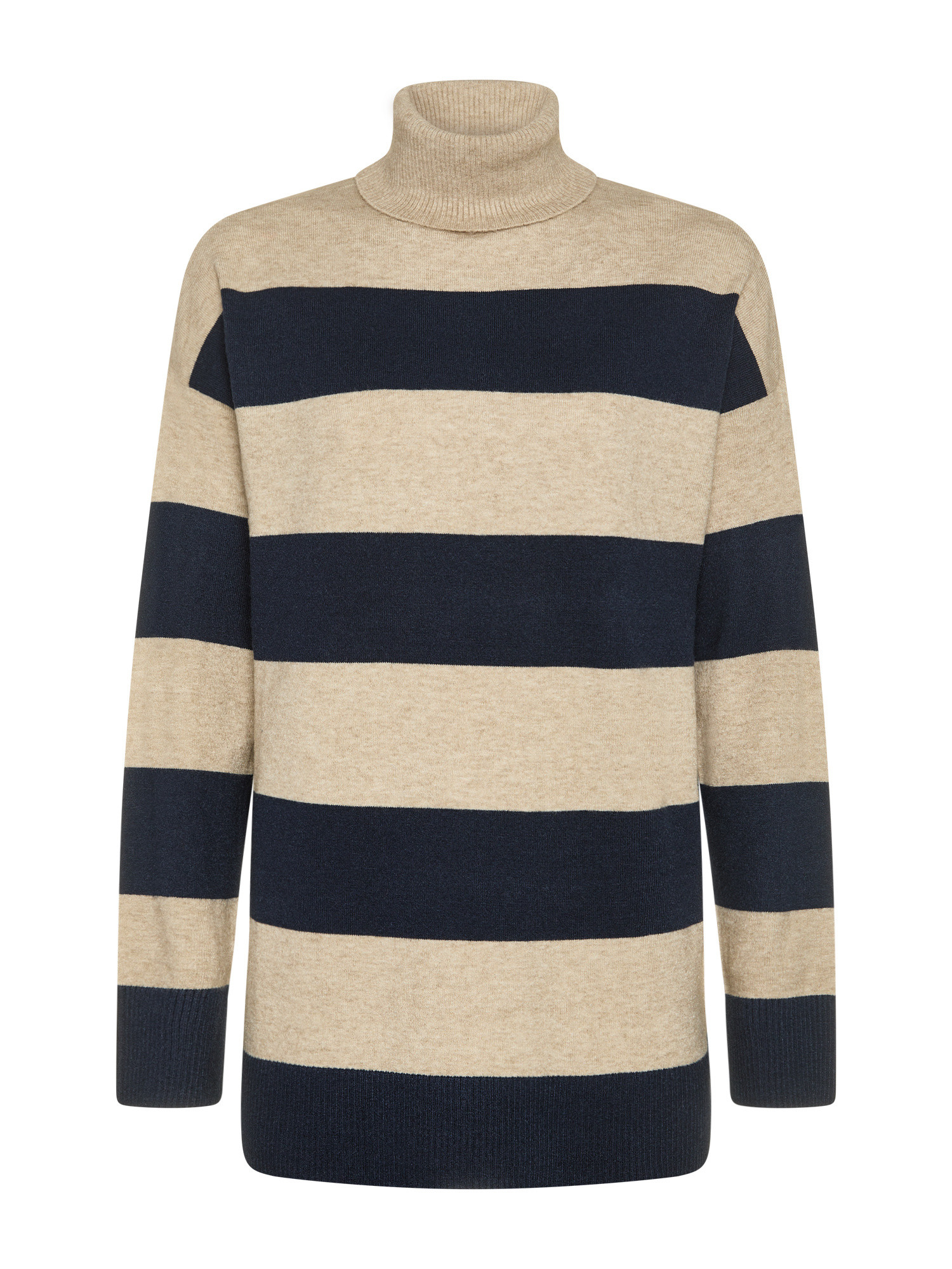 Only - Striped knit turtleneck, Light Beige, large image number 0