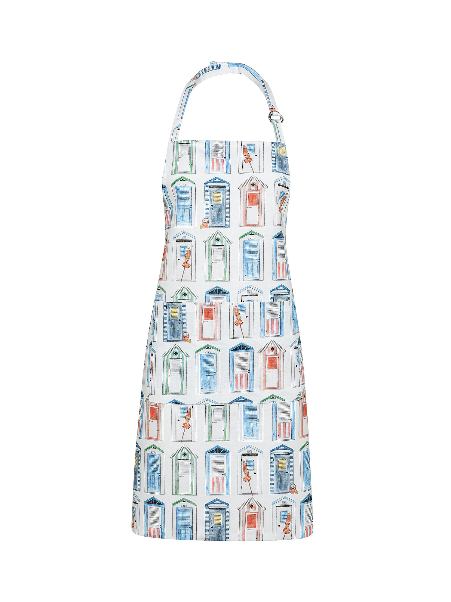 Mondello print 100% cotton kitchen apron, White, large image number 0