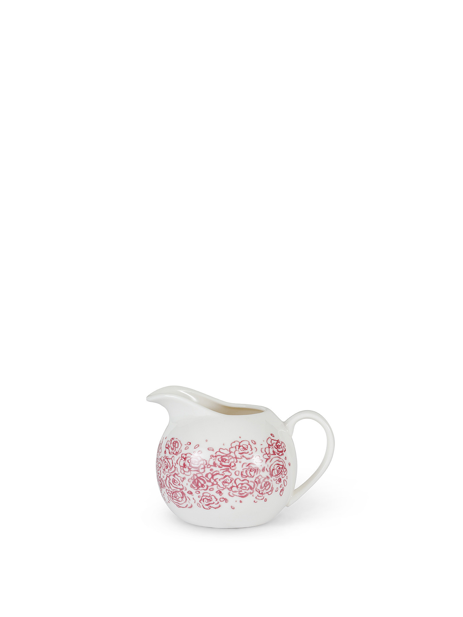 New bone china milk jug with roses decoration, White, large image number 0