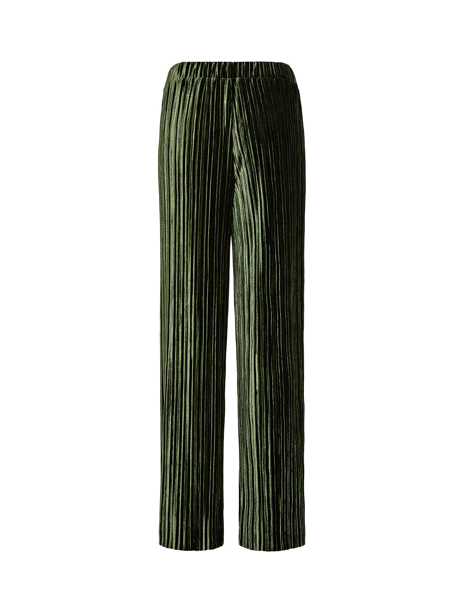 Pantalone in velour plissà©, Verde, large image number 1