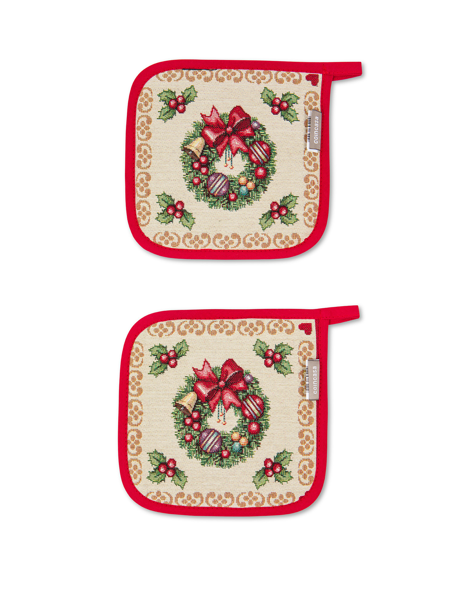 Christmas motif gobelin fabric pot holder set, Multicolor, large image number 4