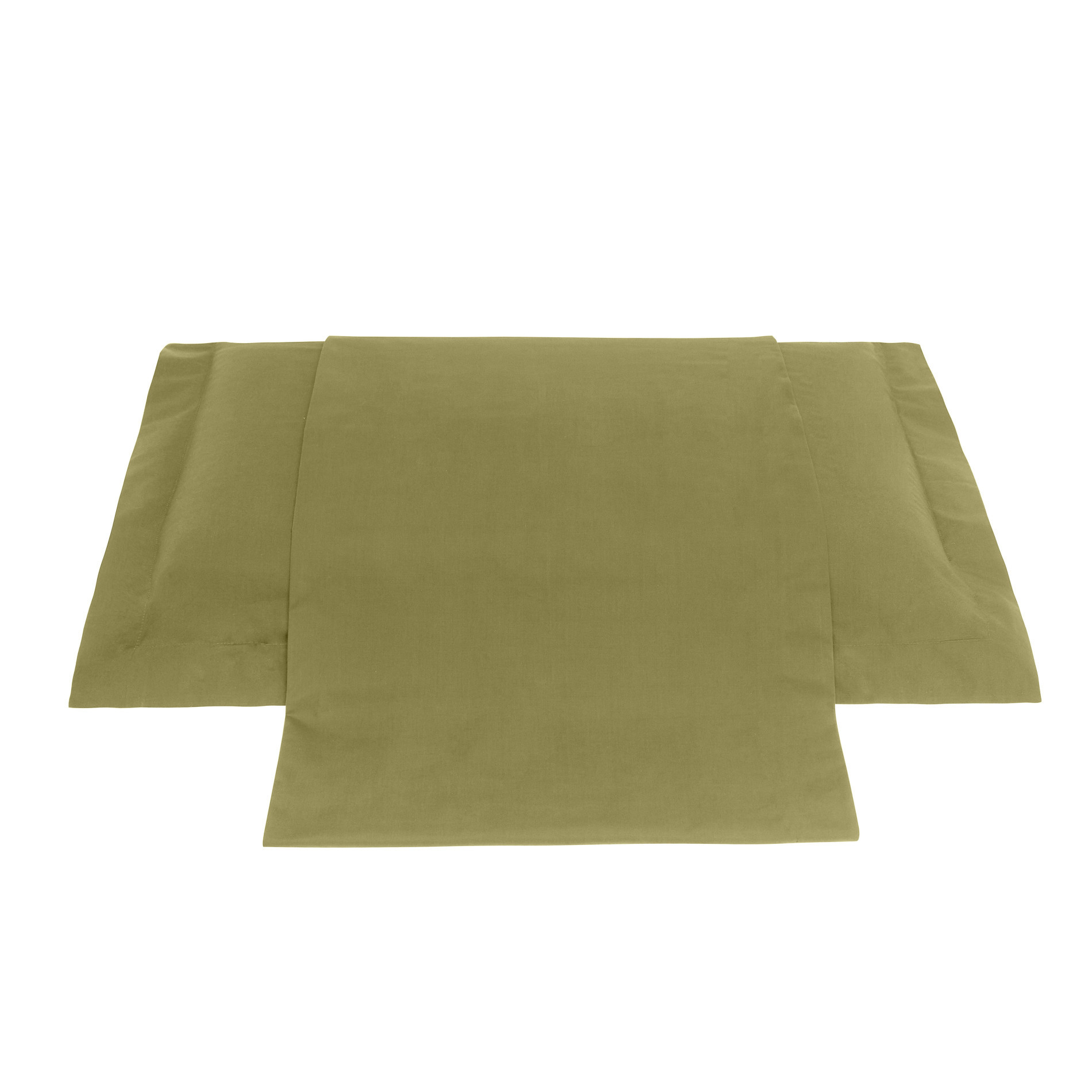 Zefiro solid cover duvet cover in percale., Olive Green, large image number 0