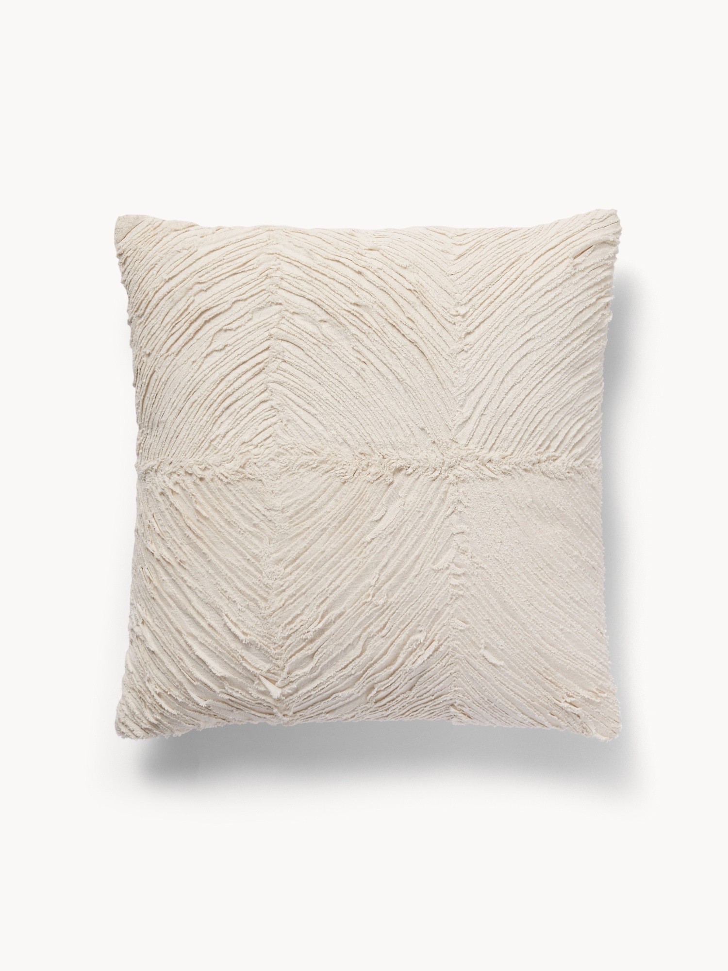 Cuscino in cotone con effetto texturizzato  45x45cm, Avorio, large image number 2