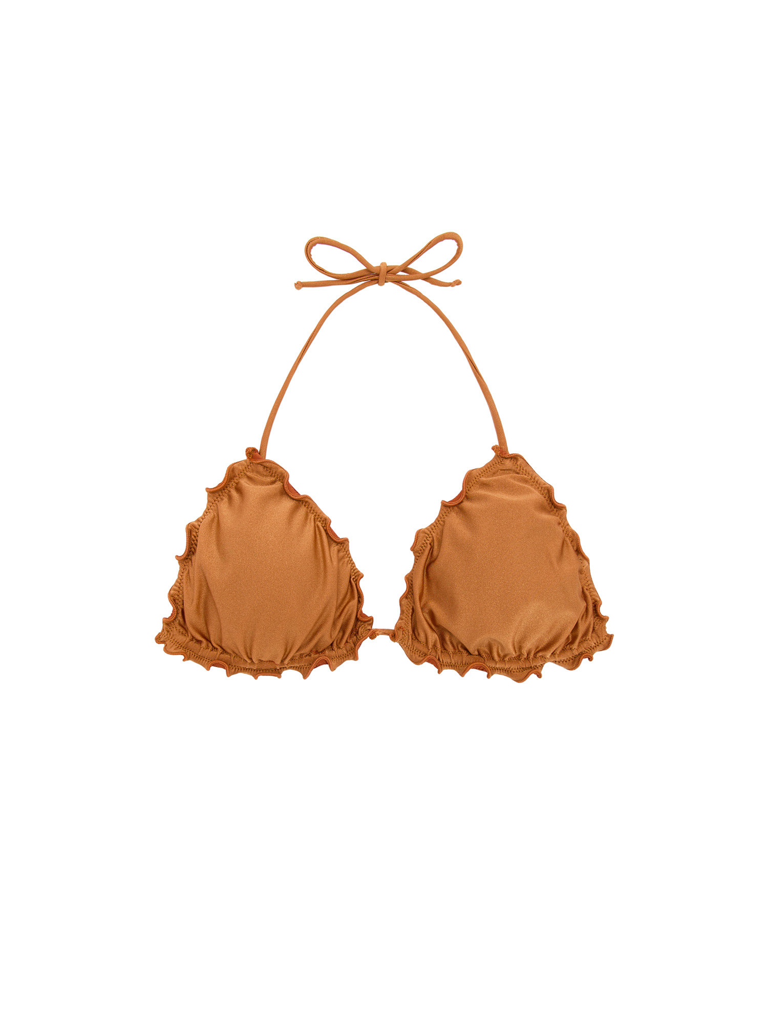 F**K - Curled triangle bikini, Copper Brown, large image number 0