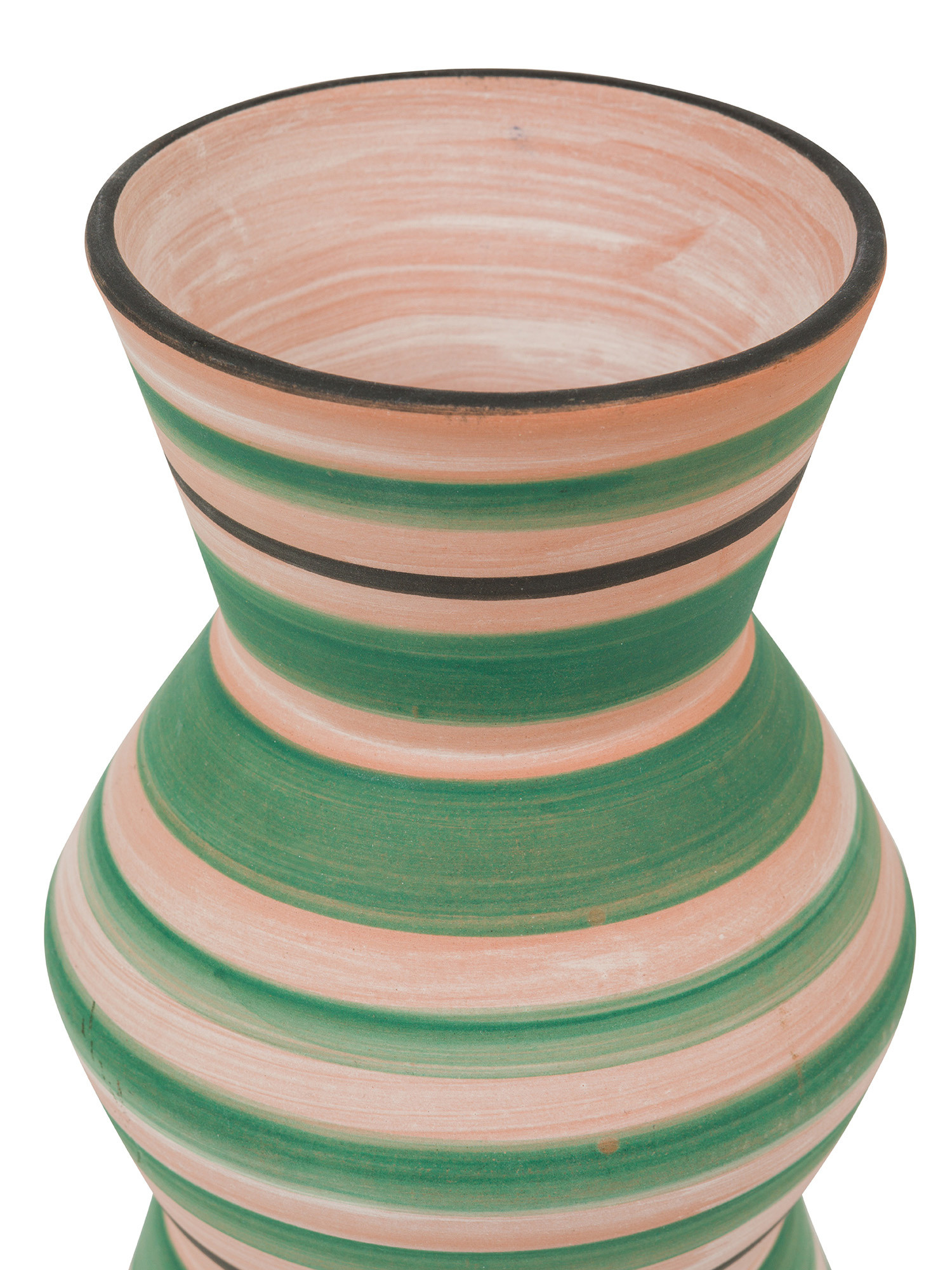 Vaso a righe in ceramica, Multicolor, large image number 1