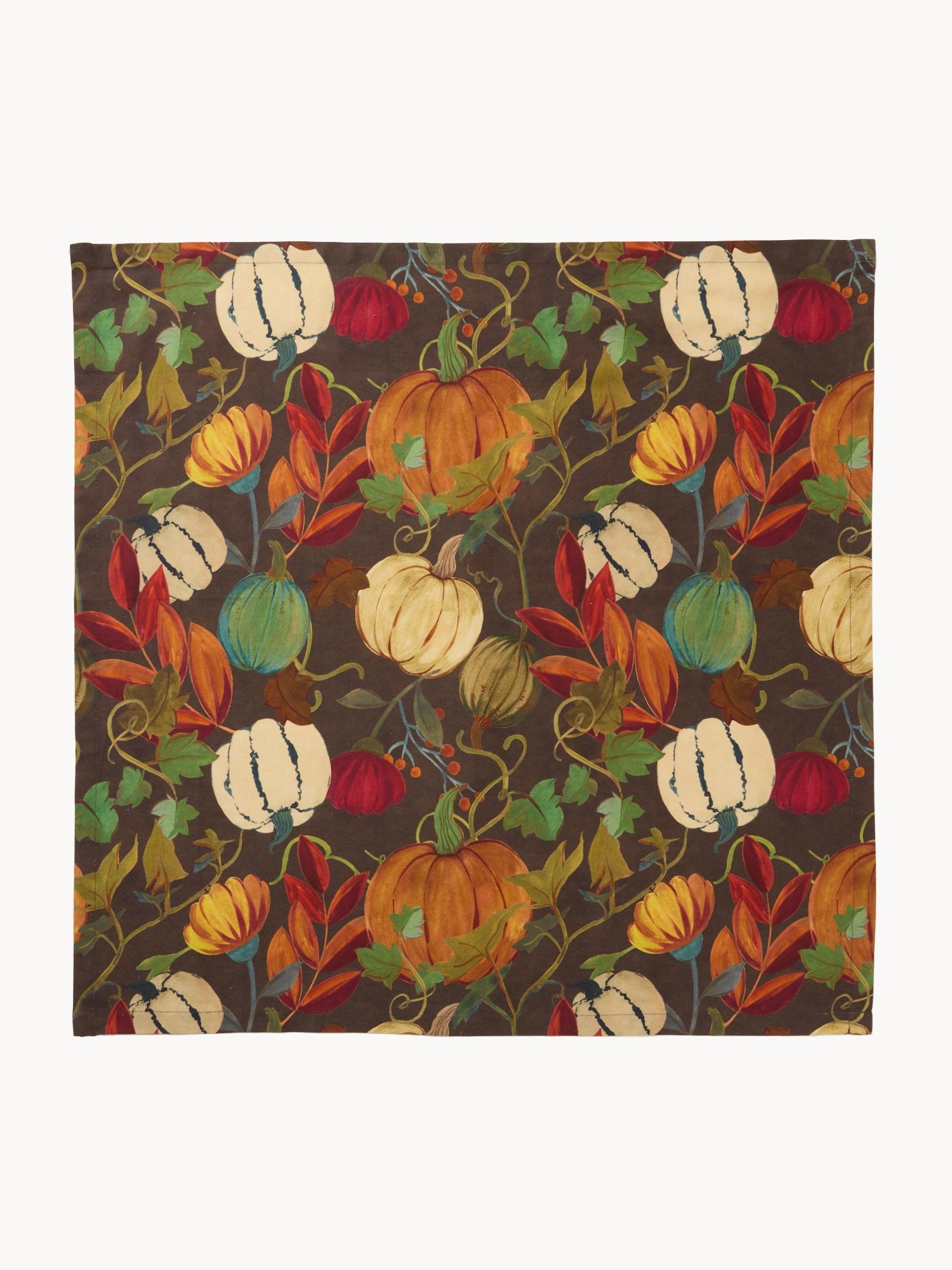 Cotton panama centerpiece with foliage print, Multicolor, large image number 0