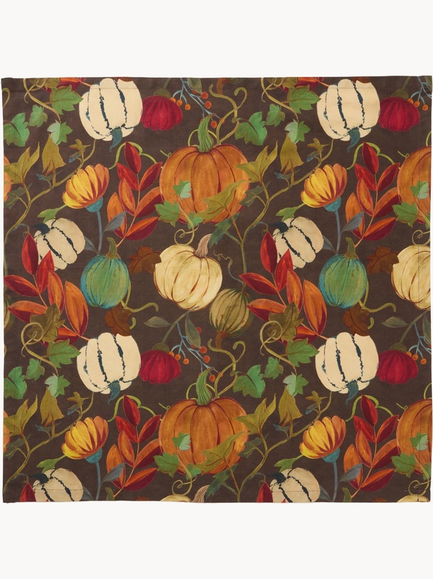 Cotton panama centerpiece with foliage print