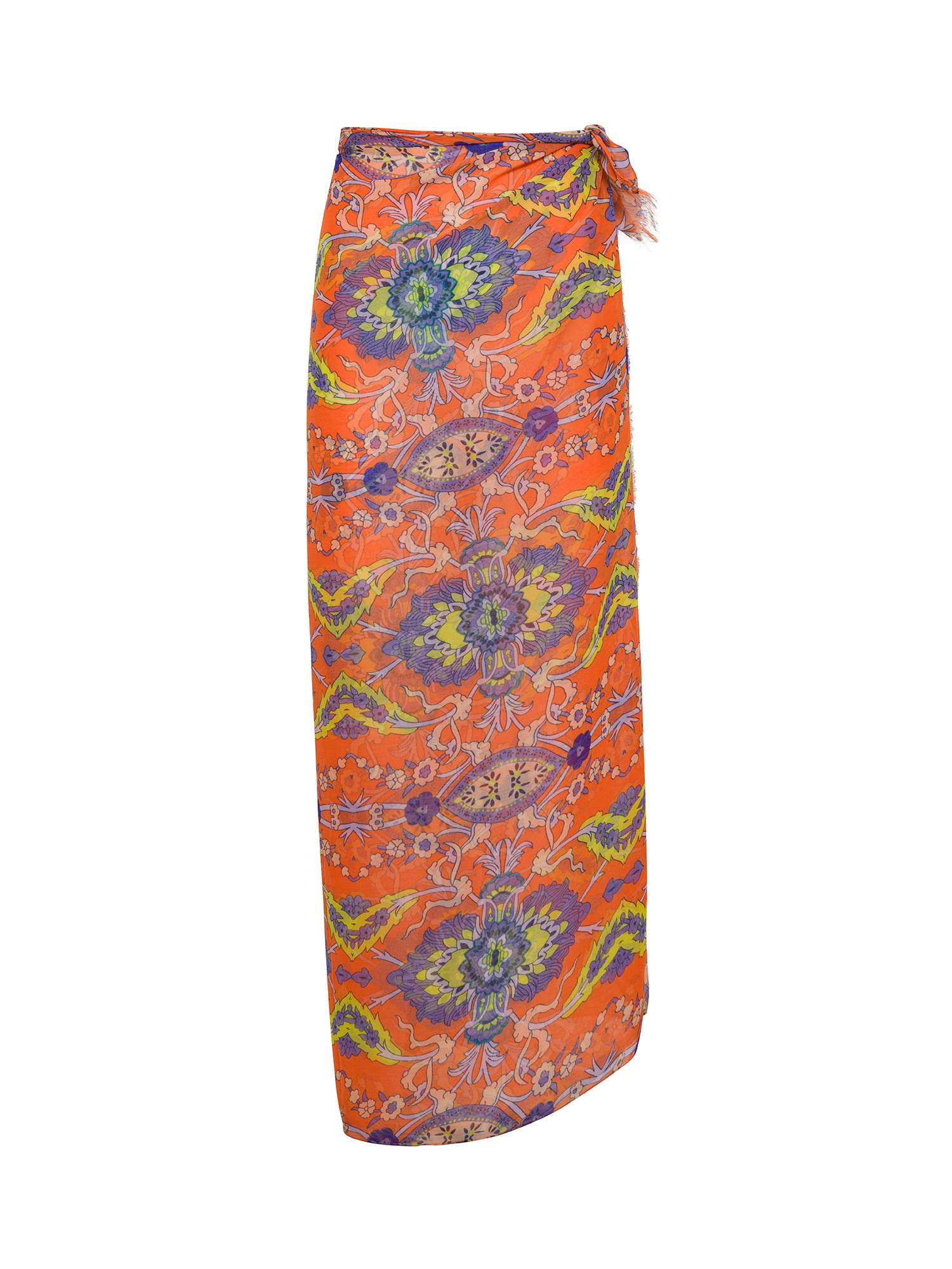 Koan - Sarong with floral print, Orange, large image number 0