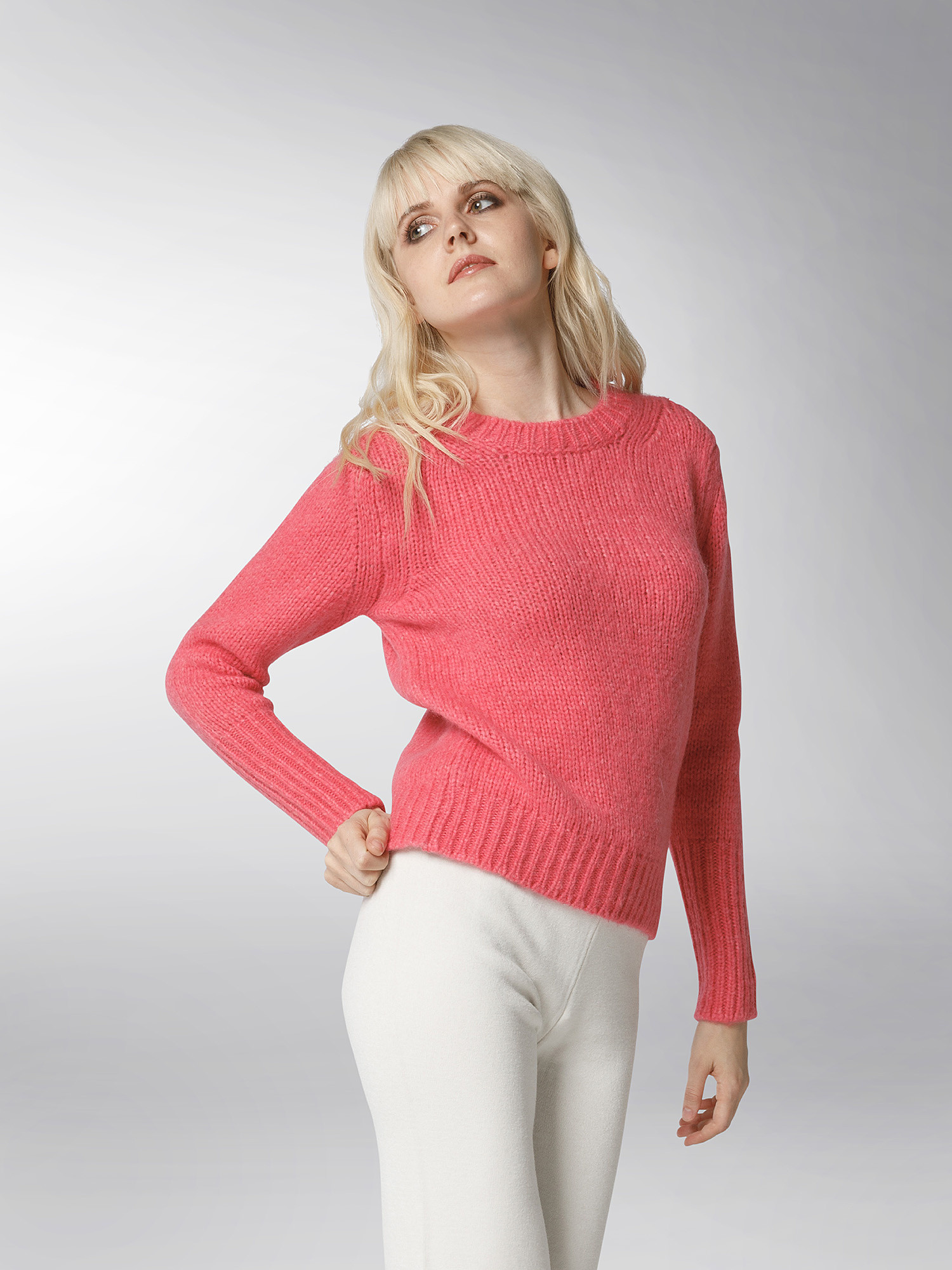 K Collection - Maglia girocollo, Rosa fuxia, large image number 4