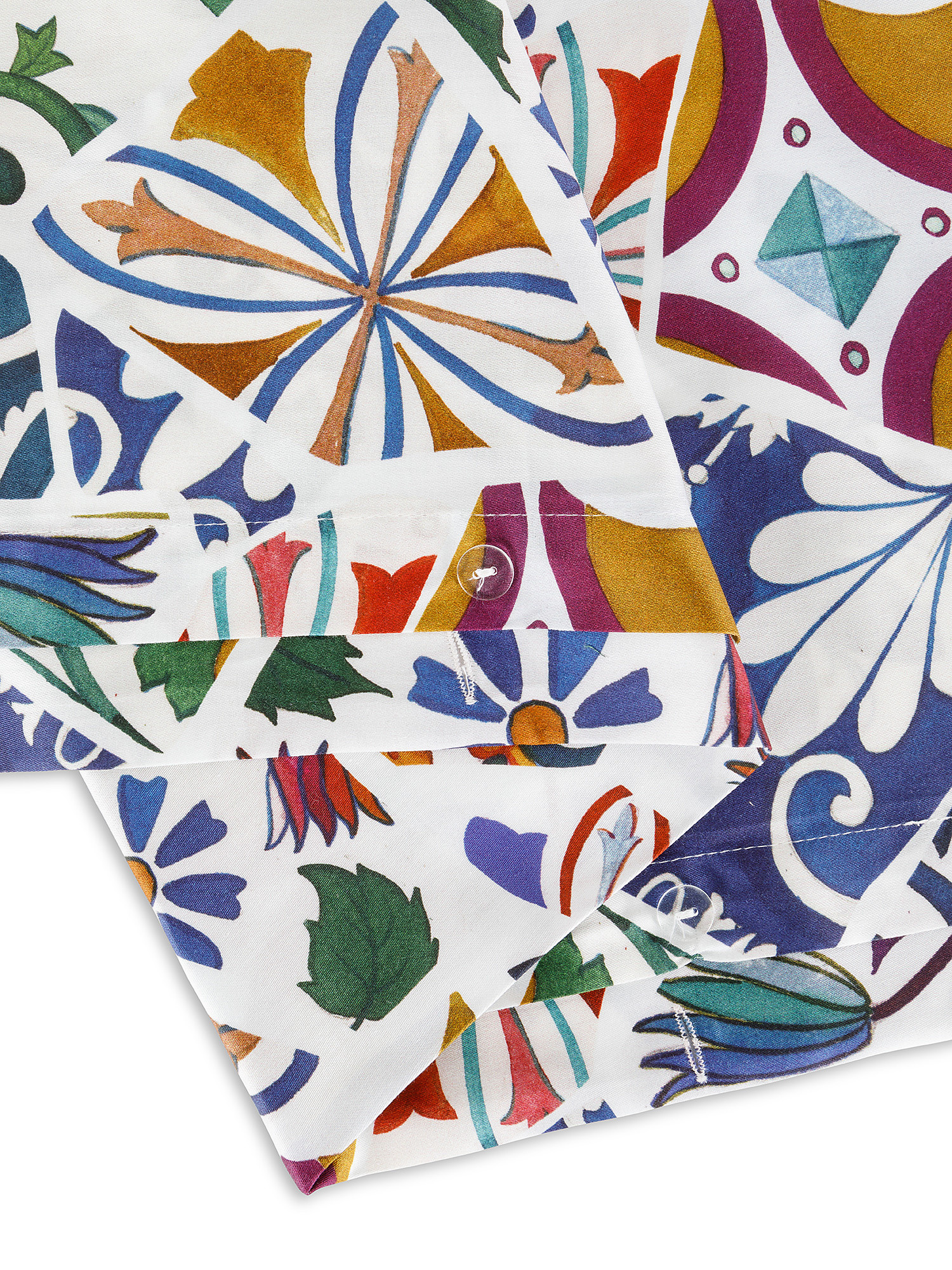 Ornamental patterned cotton satin sheet set, Multicolor, large image number 2