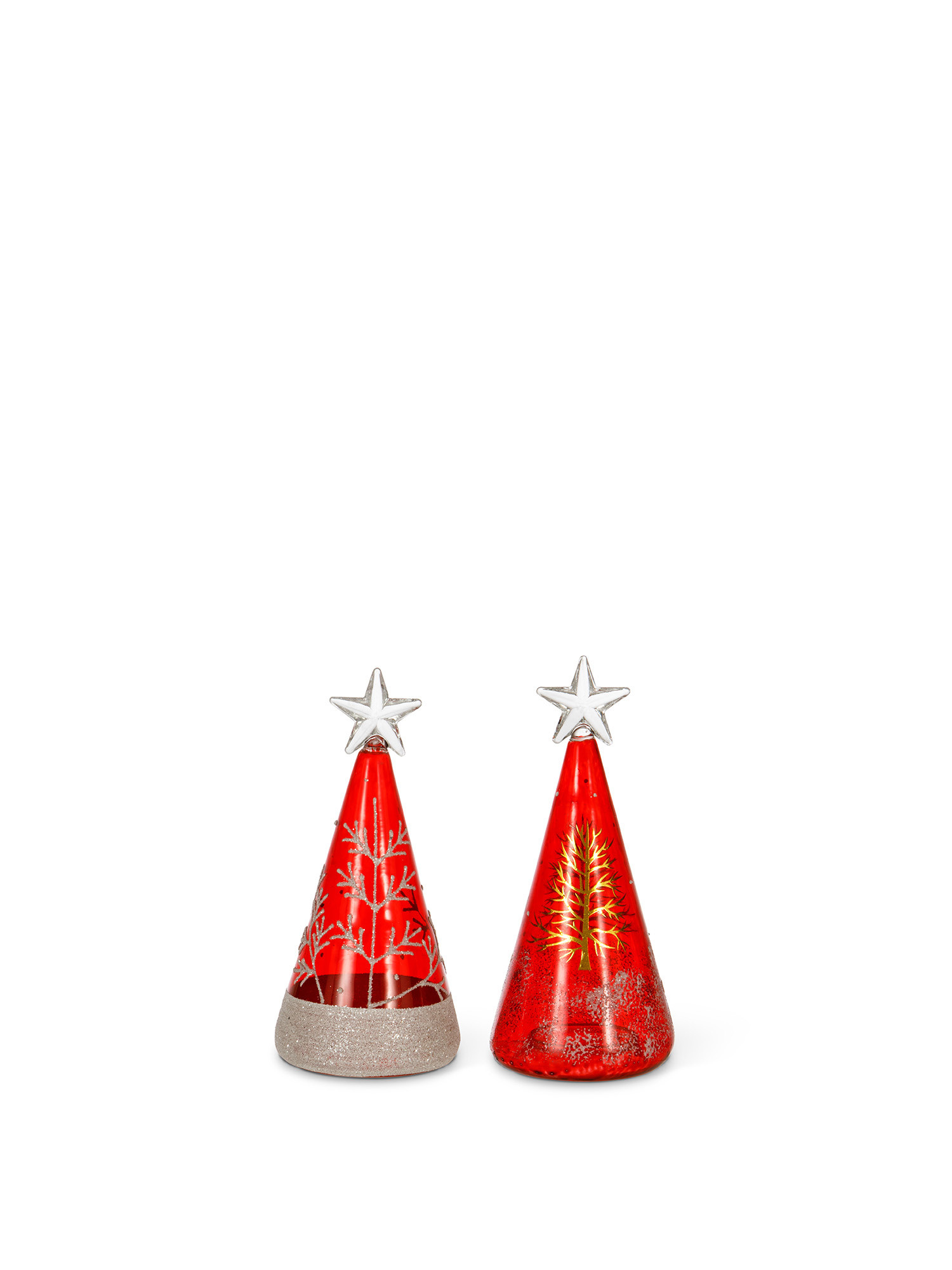 Glass decoration with star, Red, large image number 0