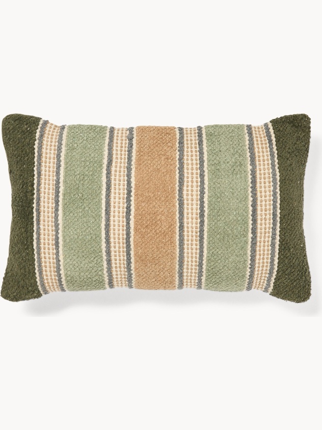 Cotton chenille pillow with striped pattern, 30x50cm - Discounted Price