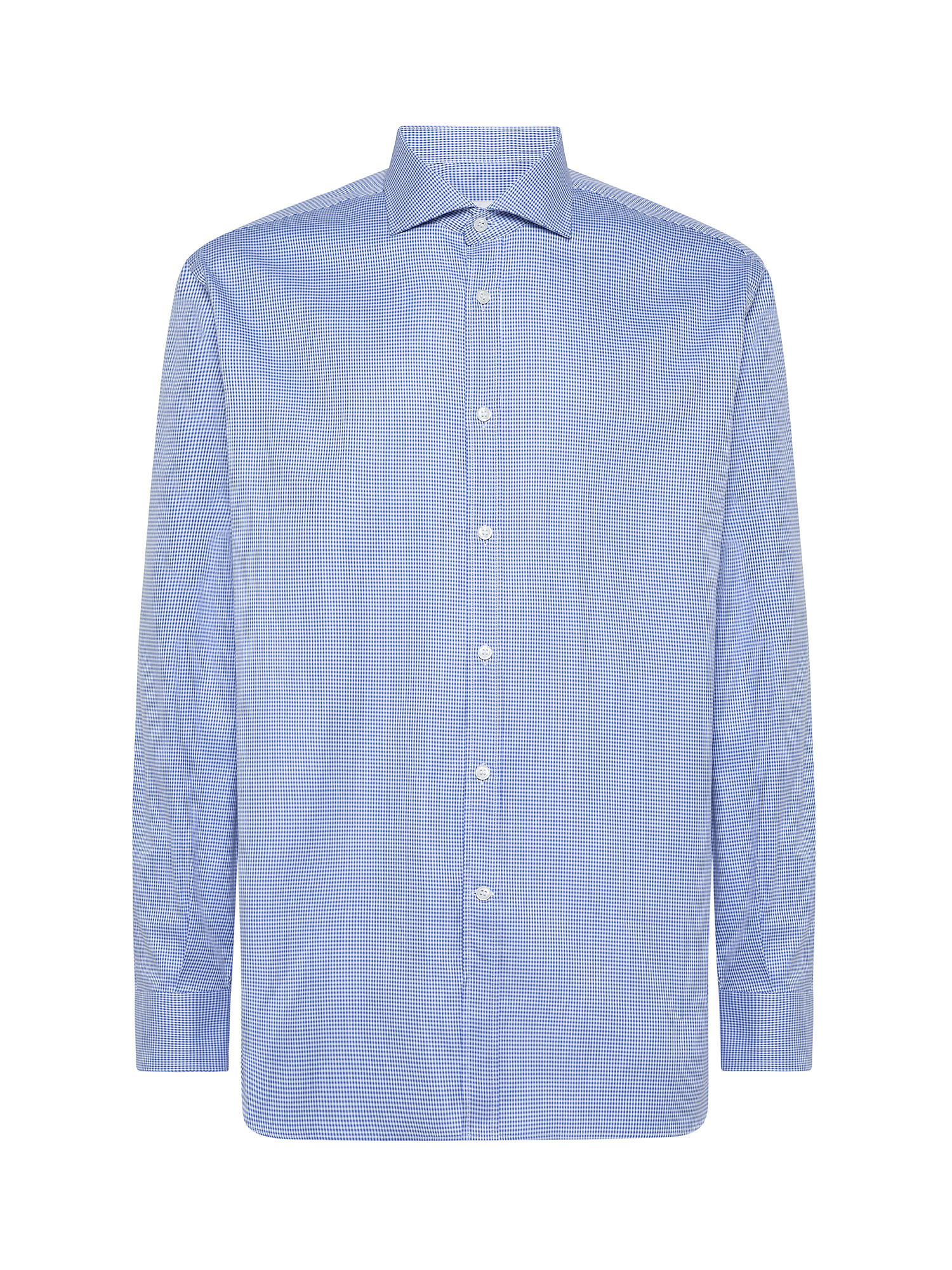 Camicia regular fit in cotone doppio ritorto, Azzurro, large image number 0