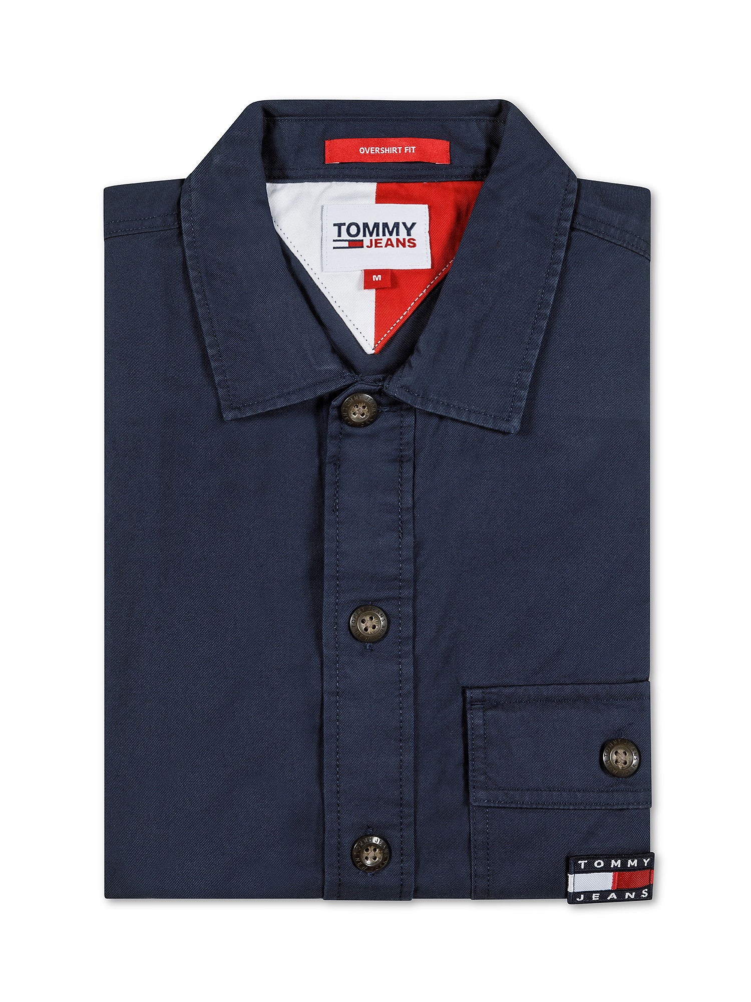 Tommy Jeans - Camicia in cotone con logo, Blu scuro, large image number 2