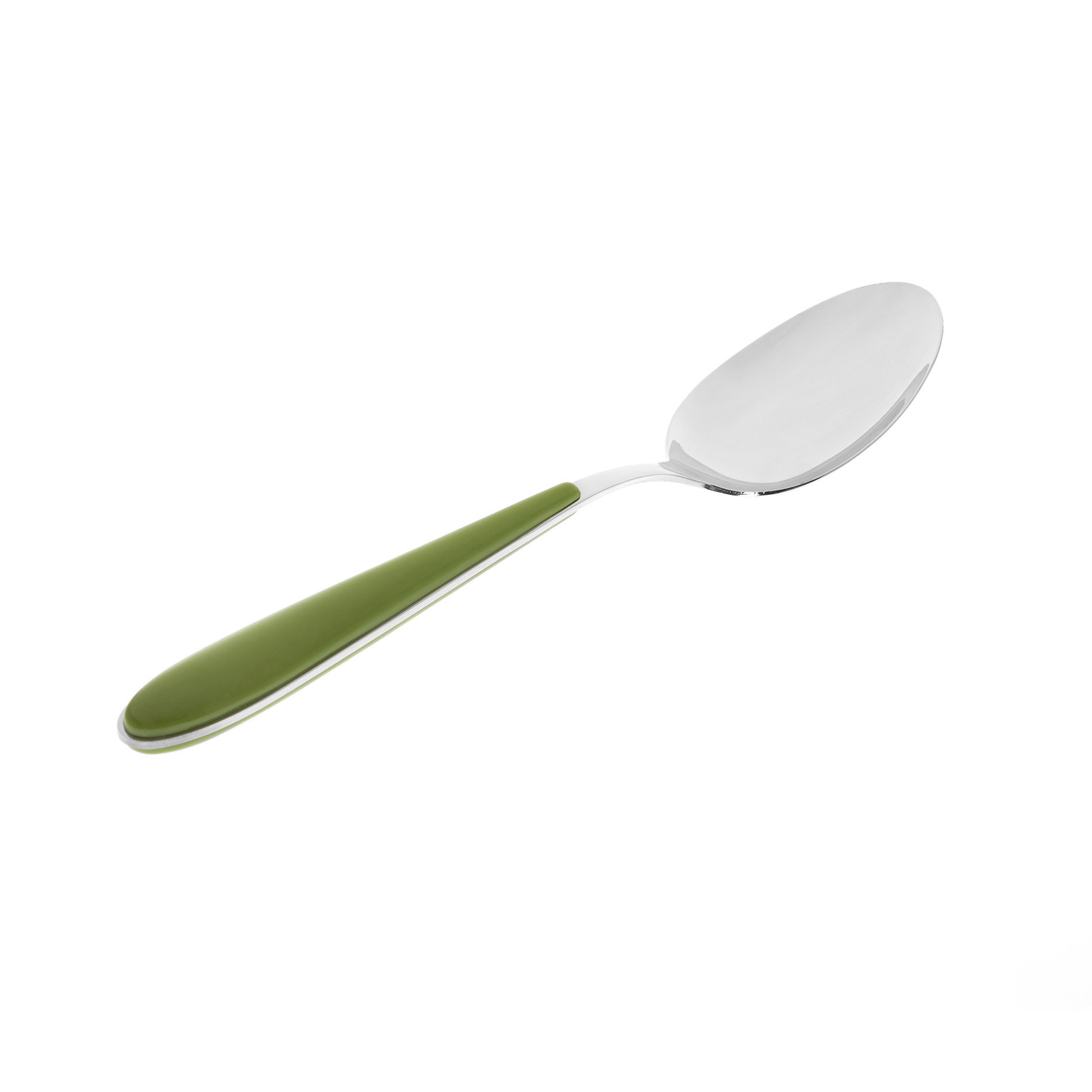 Cucchiaio acciaio inox e plastica, Verde, large image number 0