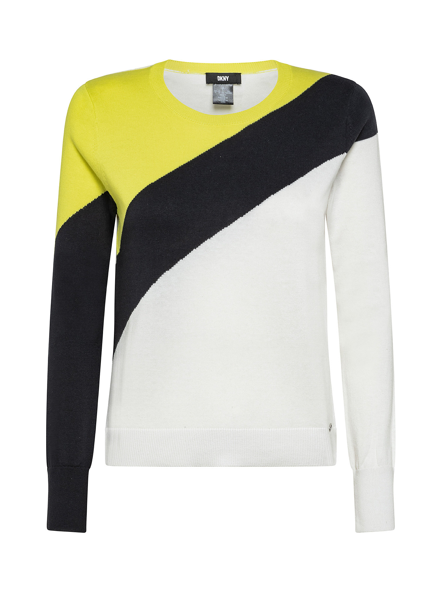 Color block sweater, White, large image number 0