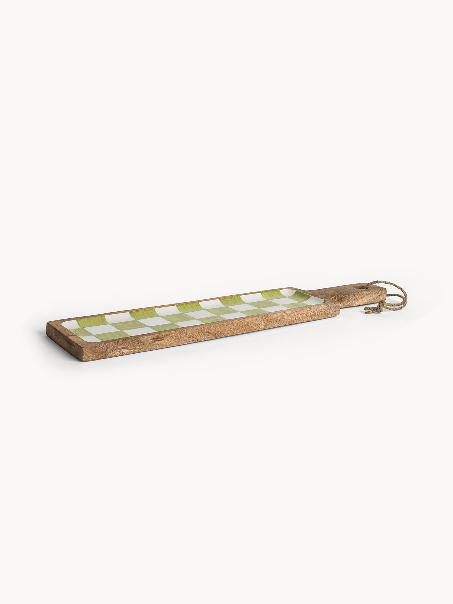 Tagliere rettangolare in legno di mango con rivestimento poliresina, Verde lime, large image number 0