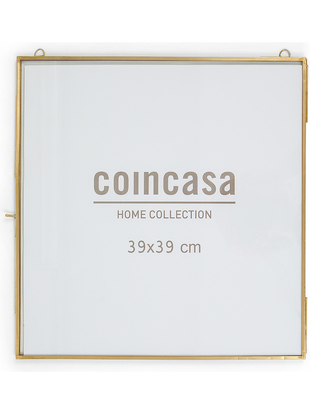 Wall photo frame with golden profiles 40x40