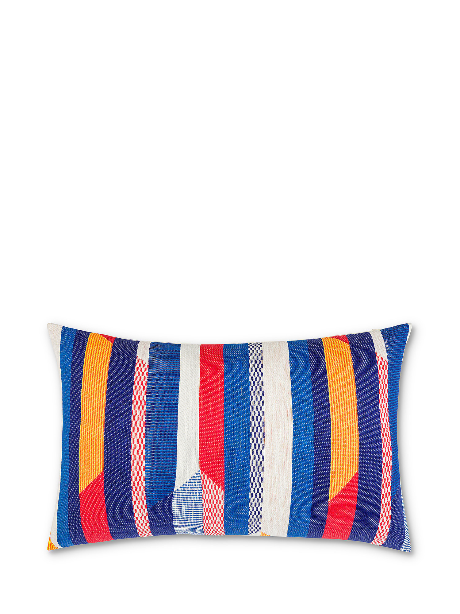 Geometric motif fabric cushion 35x55cm, Multicolor, large image number 0