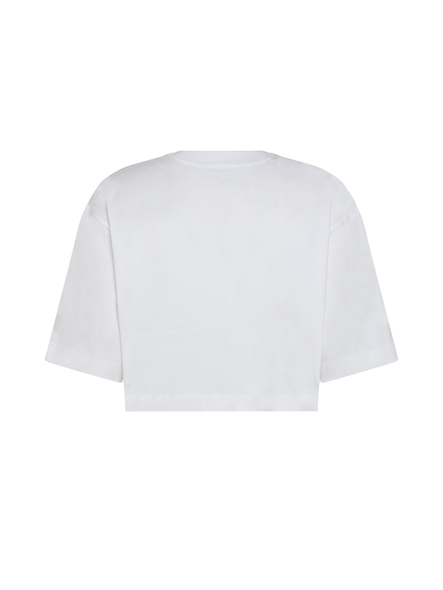 Calvin Klein Jeans - T-shirt crop in cotone con logo, Bianco, large image number 1