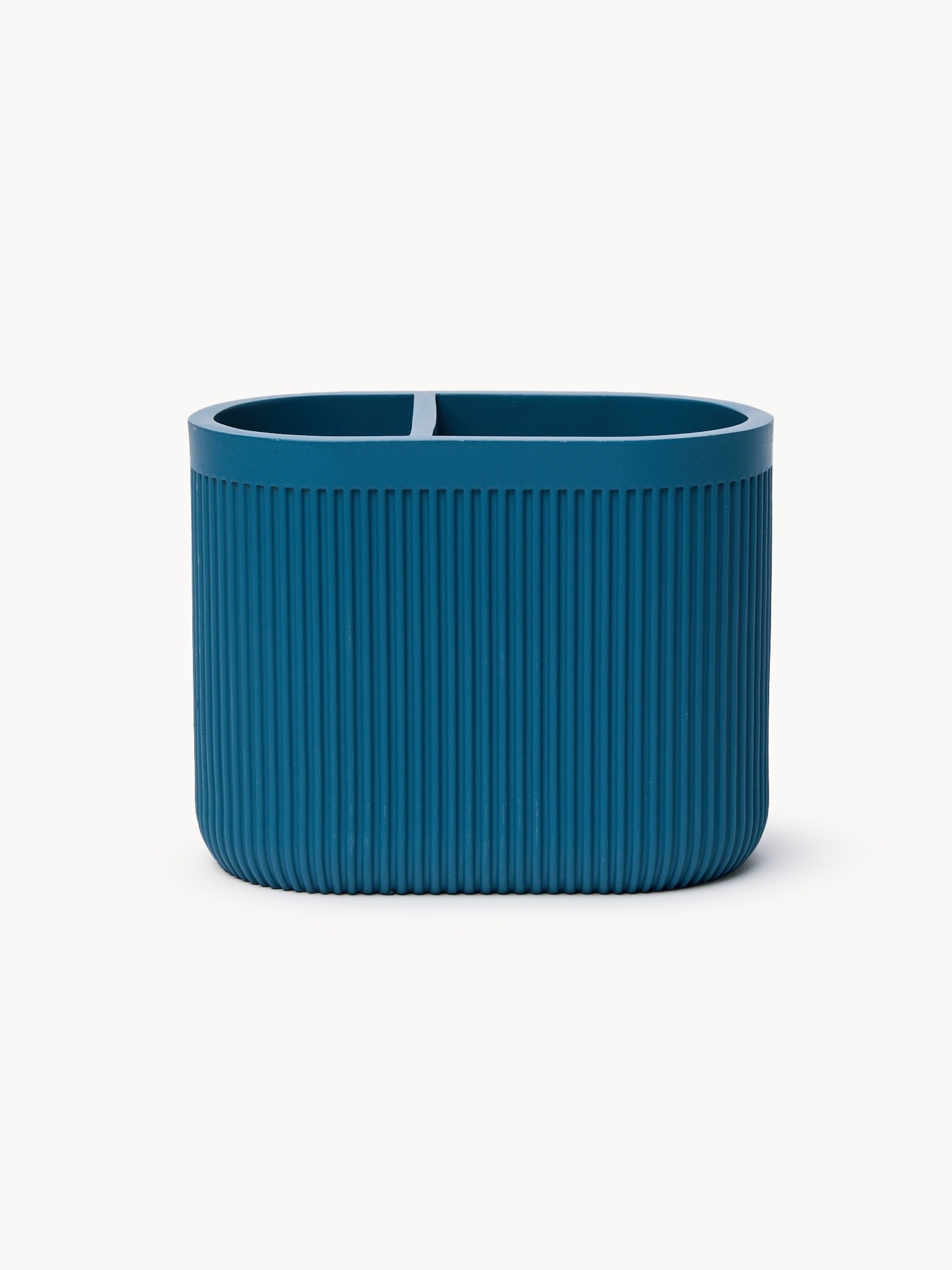 Toothbrush holder in solid color polyresin, Blue, large image number 0