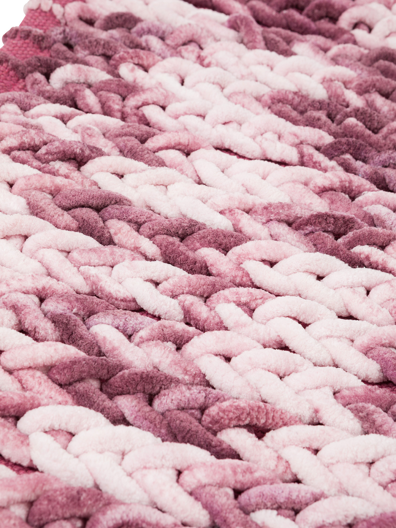 Micro cotton bathroom rug with braid pattern, Purple, large image number 1