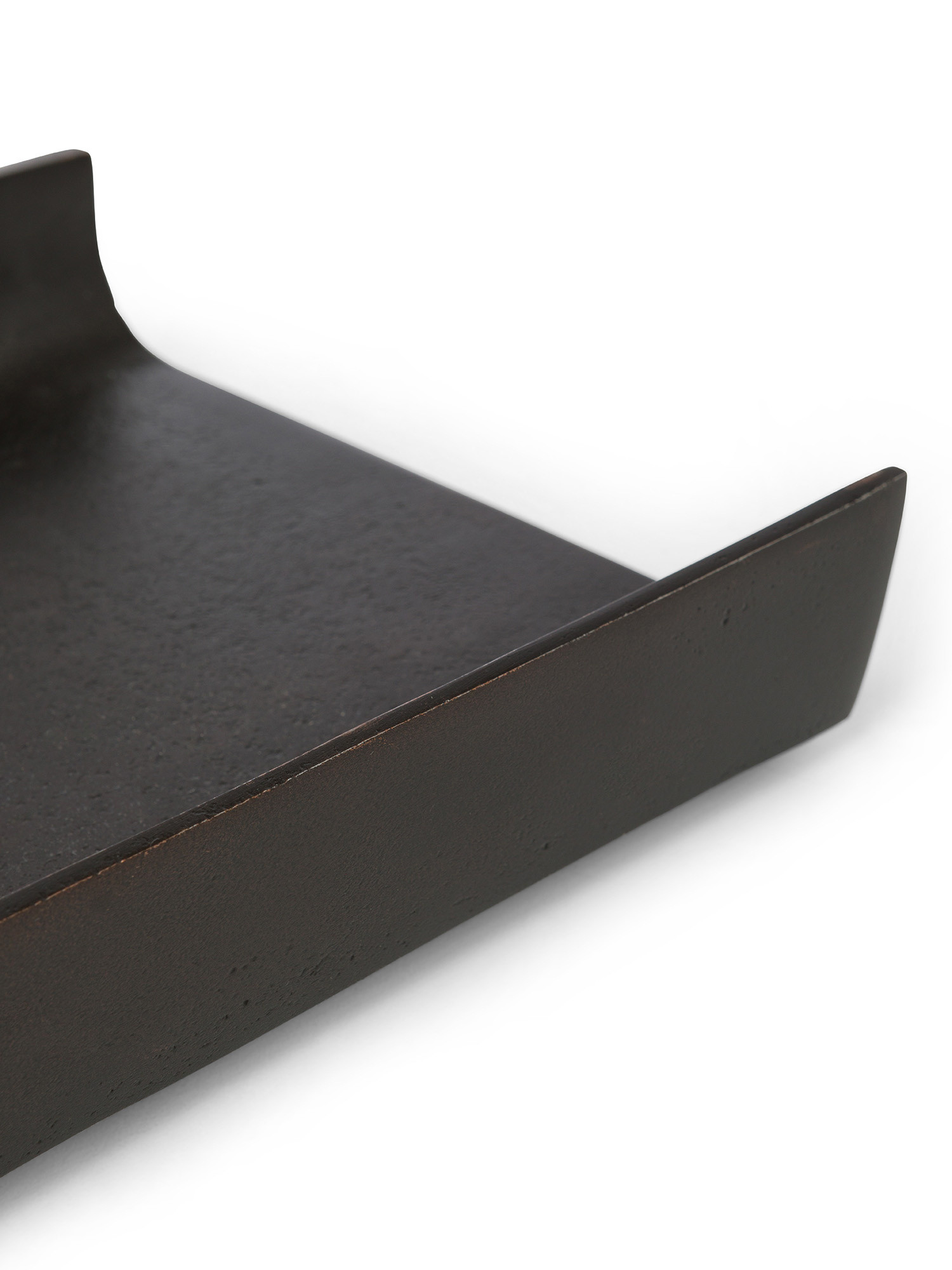 Decorative tray in die-cast aluminium, Black, large image number 1