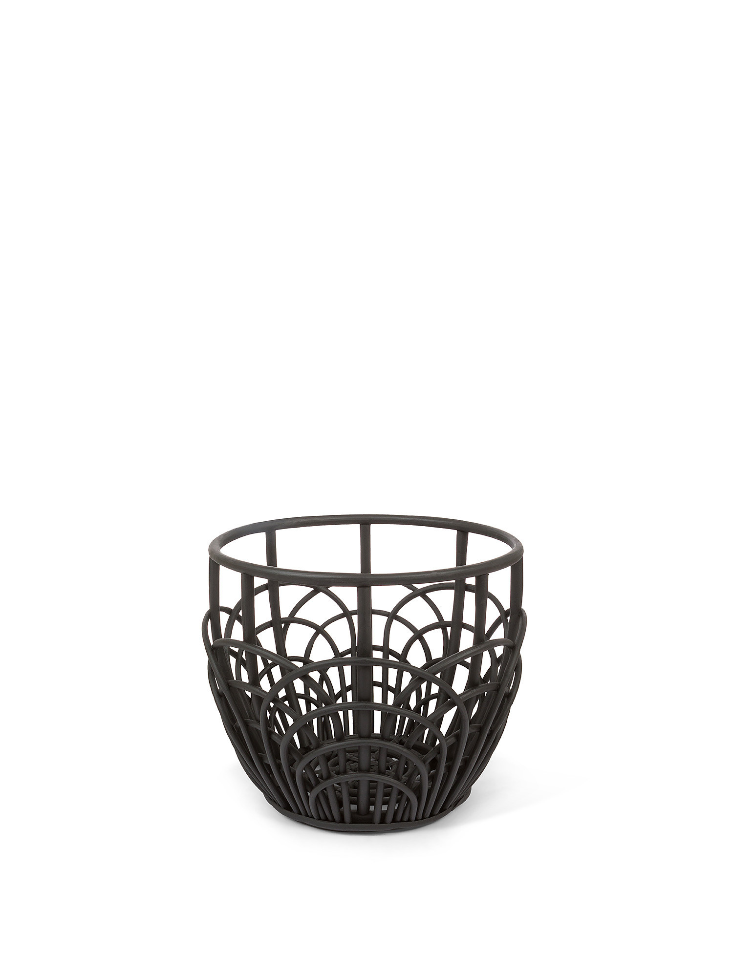 Hand woven basket, Black, large image number 0