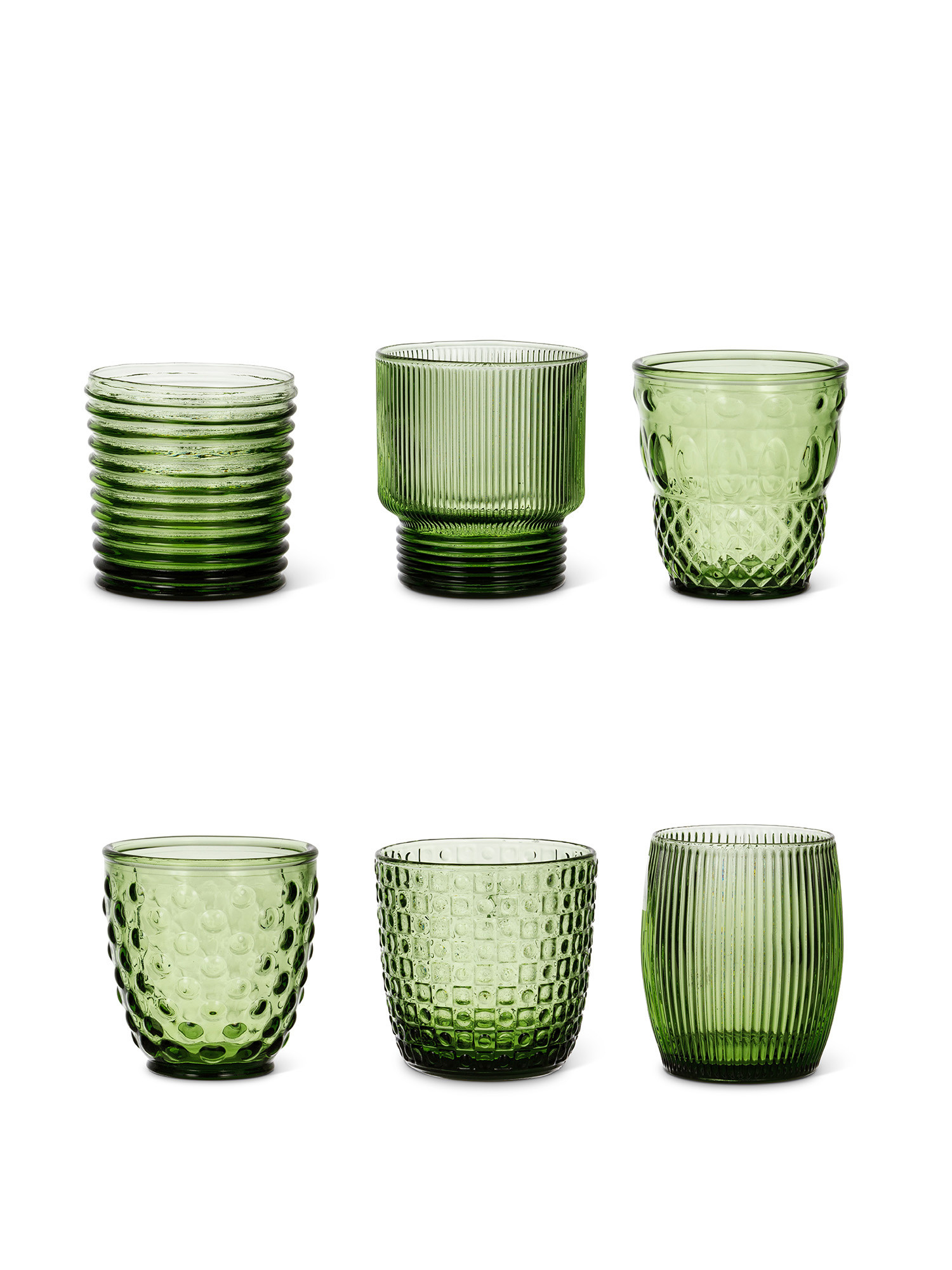 Set 6 bicchieri vetro colorato, Verde, large image number 1