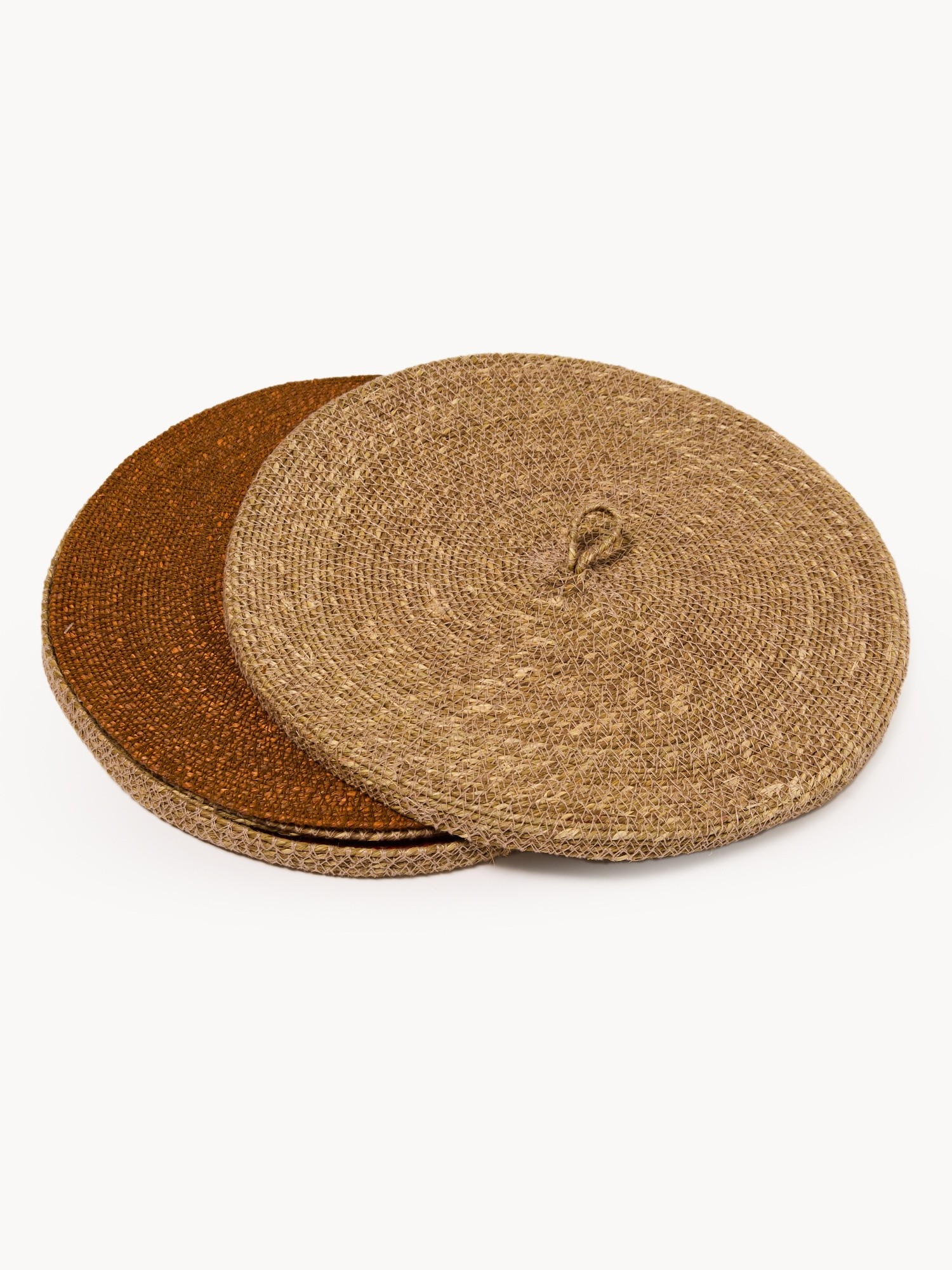 Set of 4 placemats with a plant-based basket, Beige / Brown, large image number 1