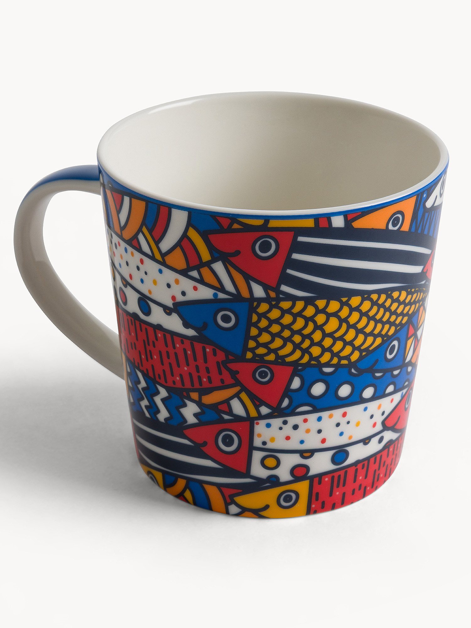 Mug in porcellana motivo sardine, Multicolor, large image number 1