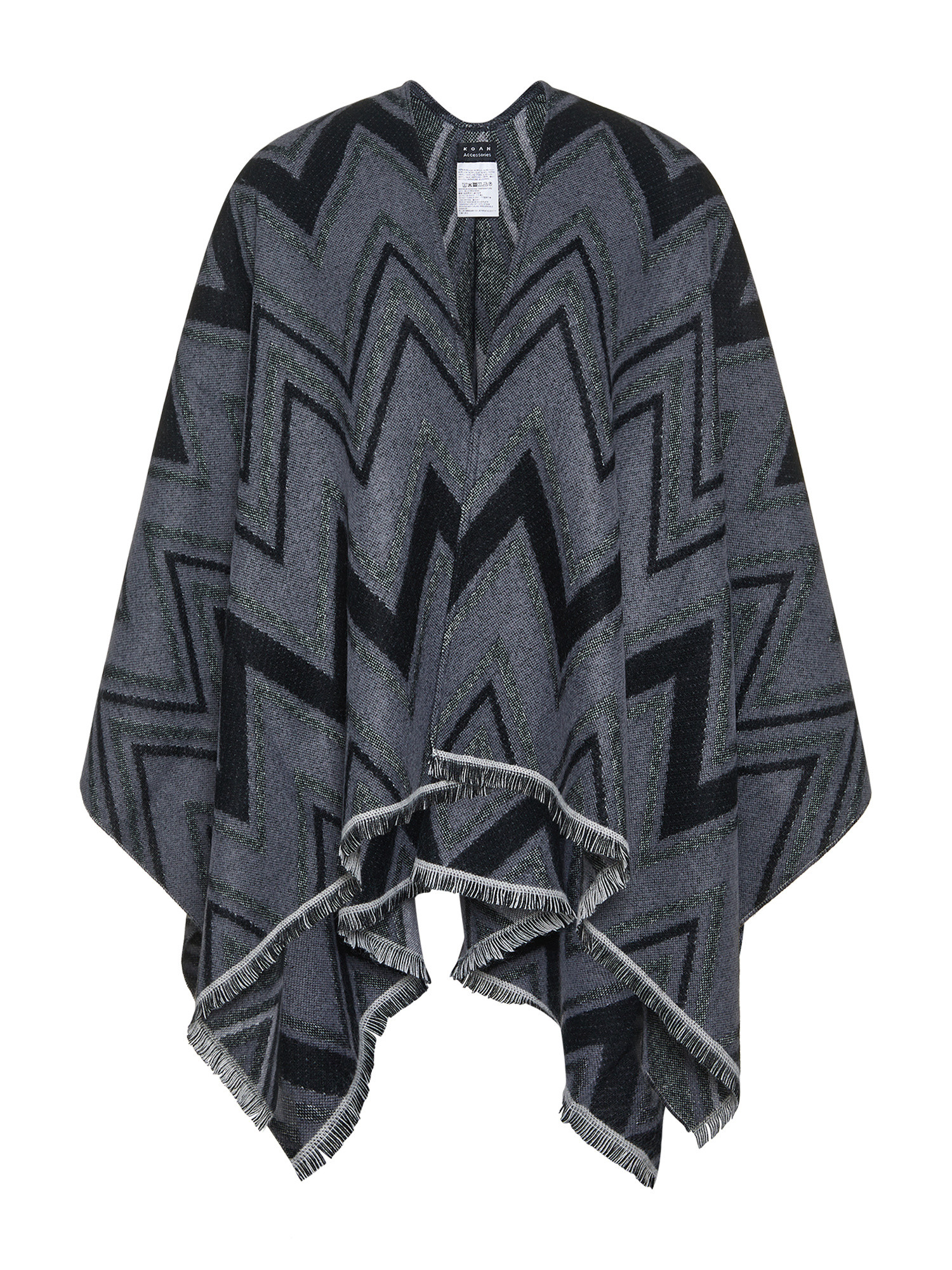 Koan - Cape with zig-zag pattern, Grey, large image number 0