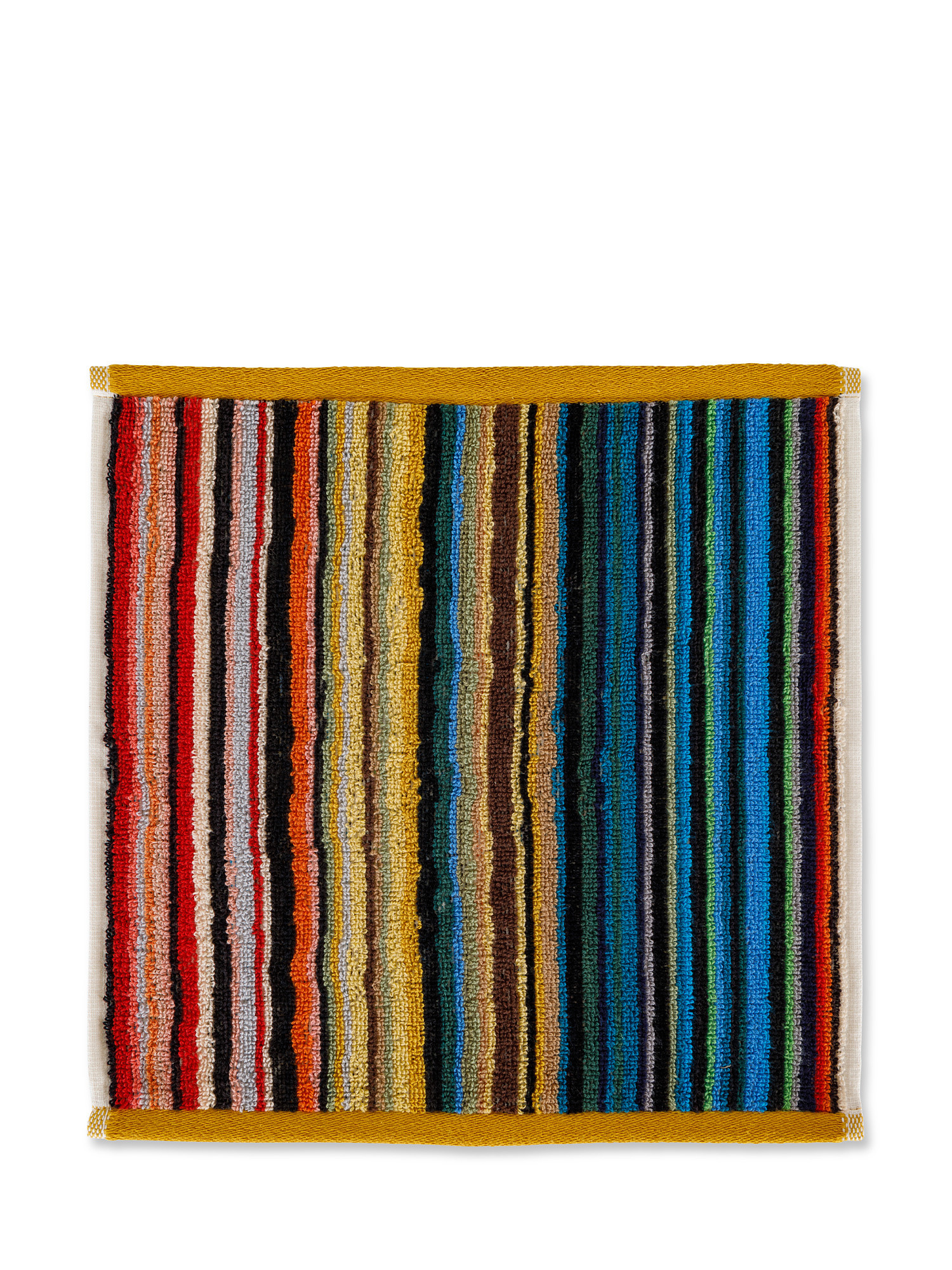 Set of 2 striped cotton jacquard washcloths, Multicolor, large image number 1