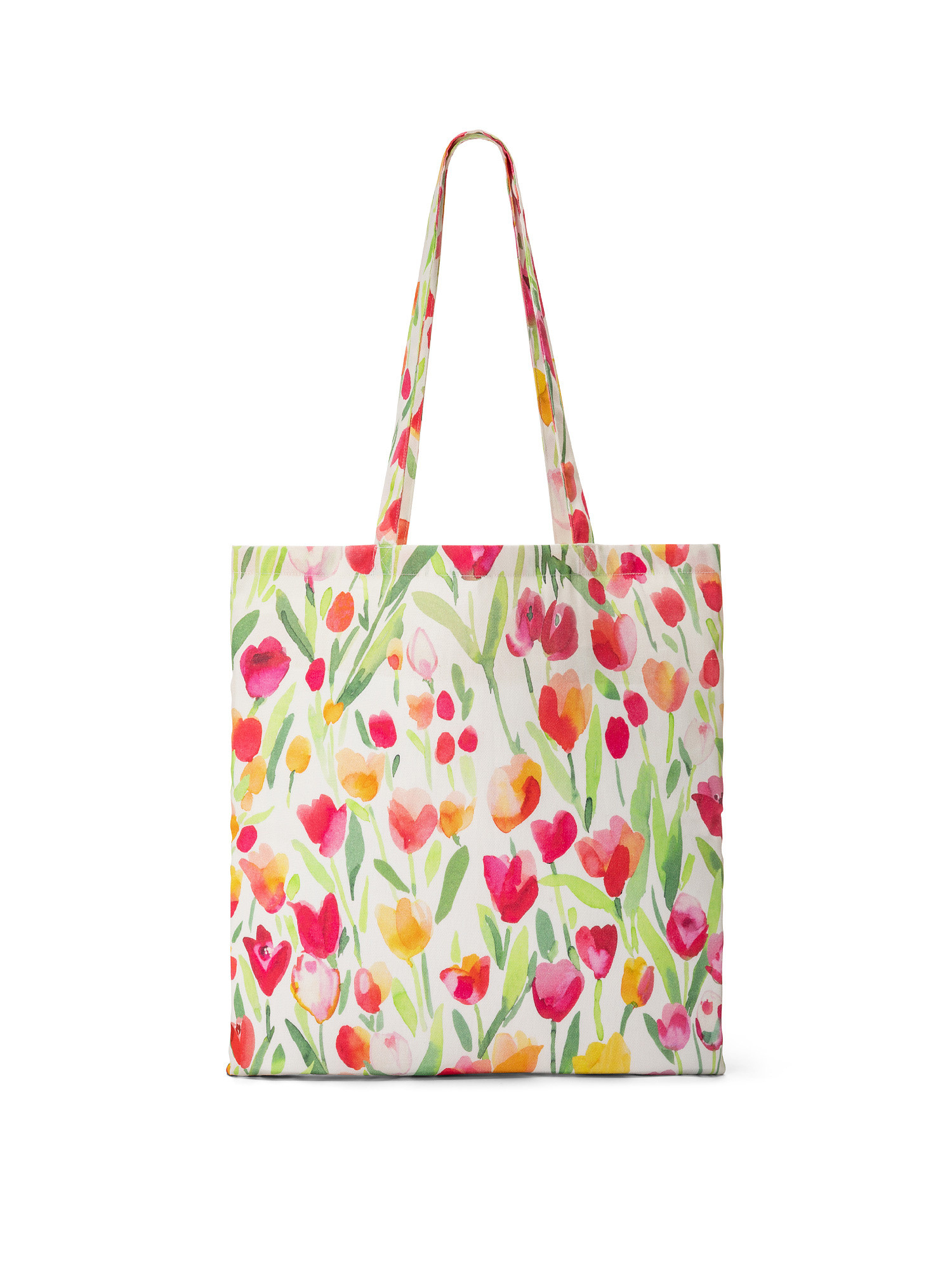 100% cotton bag with tulip print, Multicolor, large image number 0