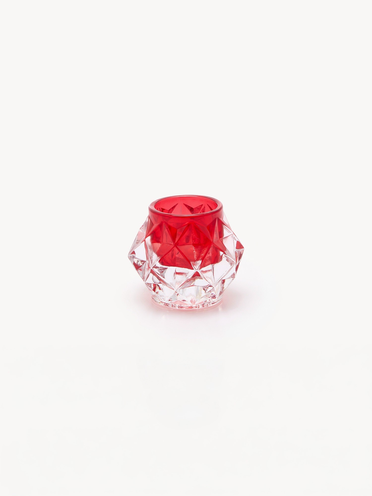 Glass tealight holder, Red, large image number 0