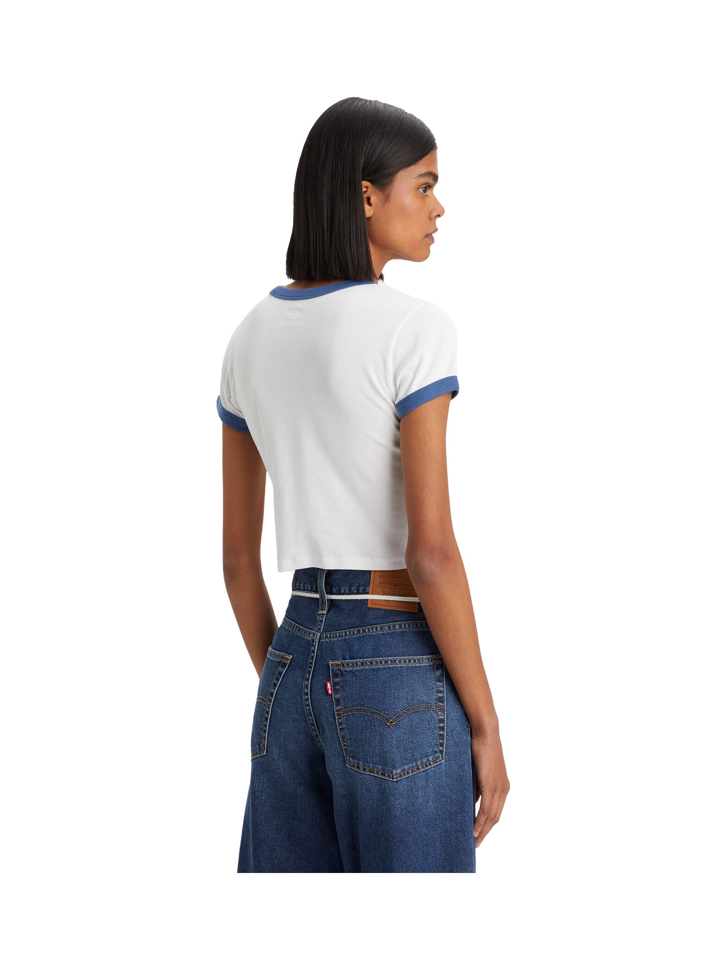Levi's - T-shirt stampata ringer mini, Blu, large image number 5
