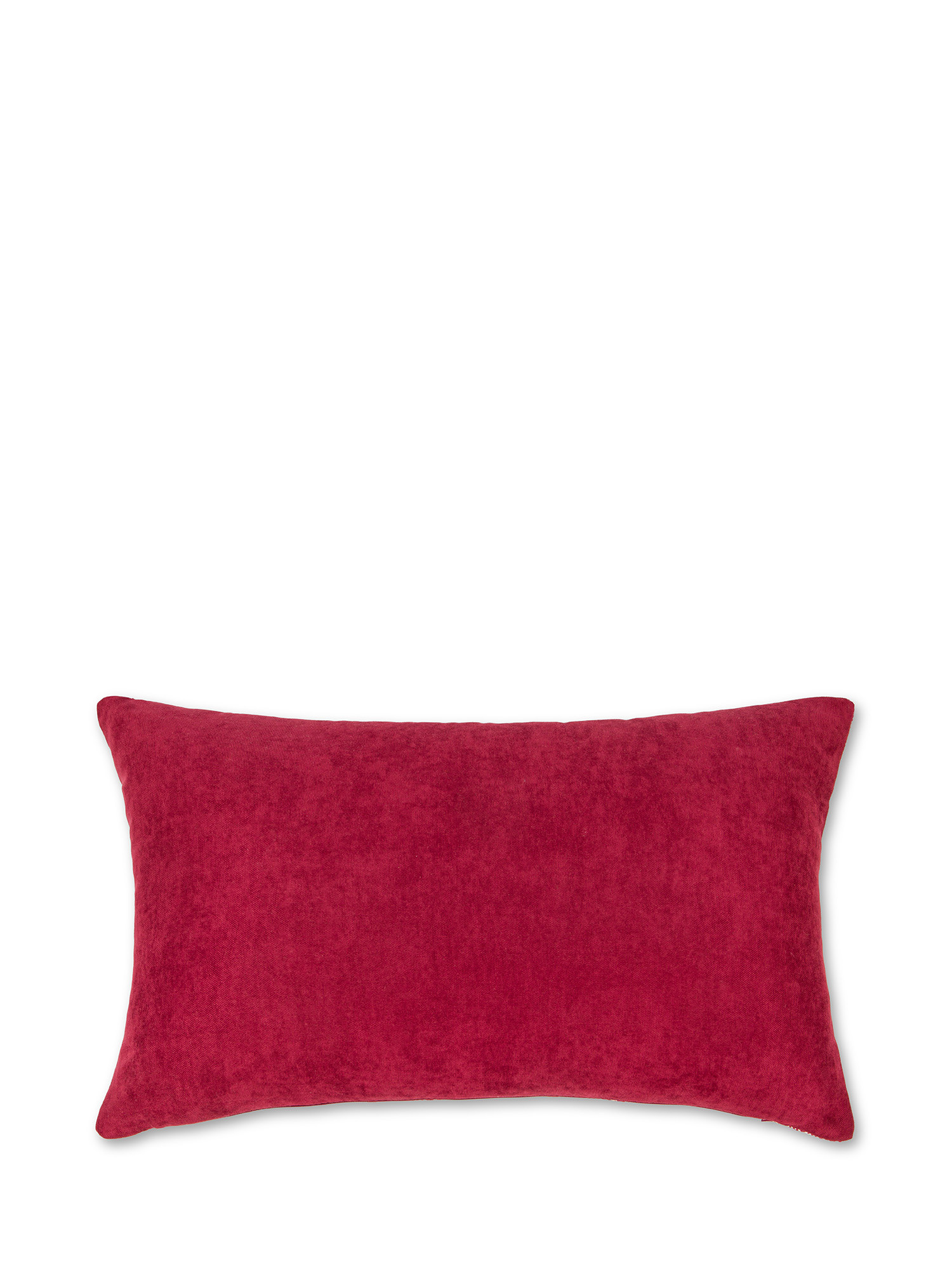 Jacquard fabric cushion with geometric pattern 35X55cm, Red, large image number 1