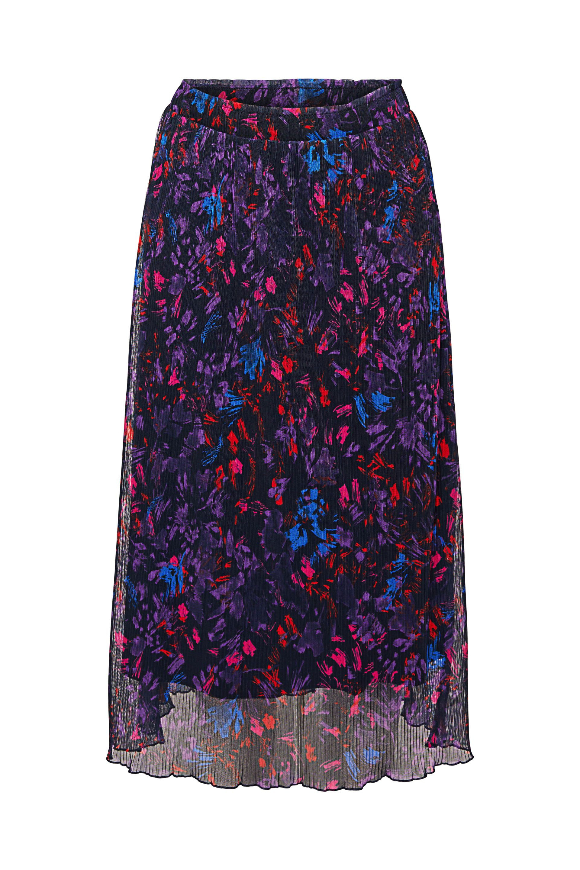 Longuette skirt with fantasy print, Blue, large image number 0