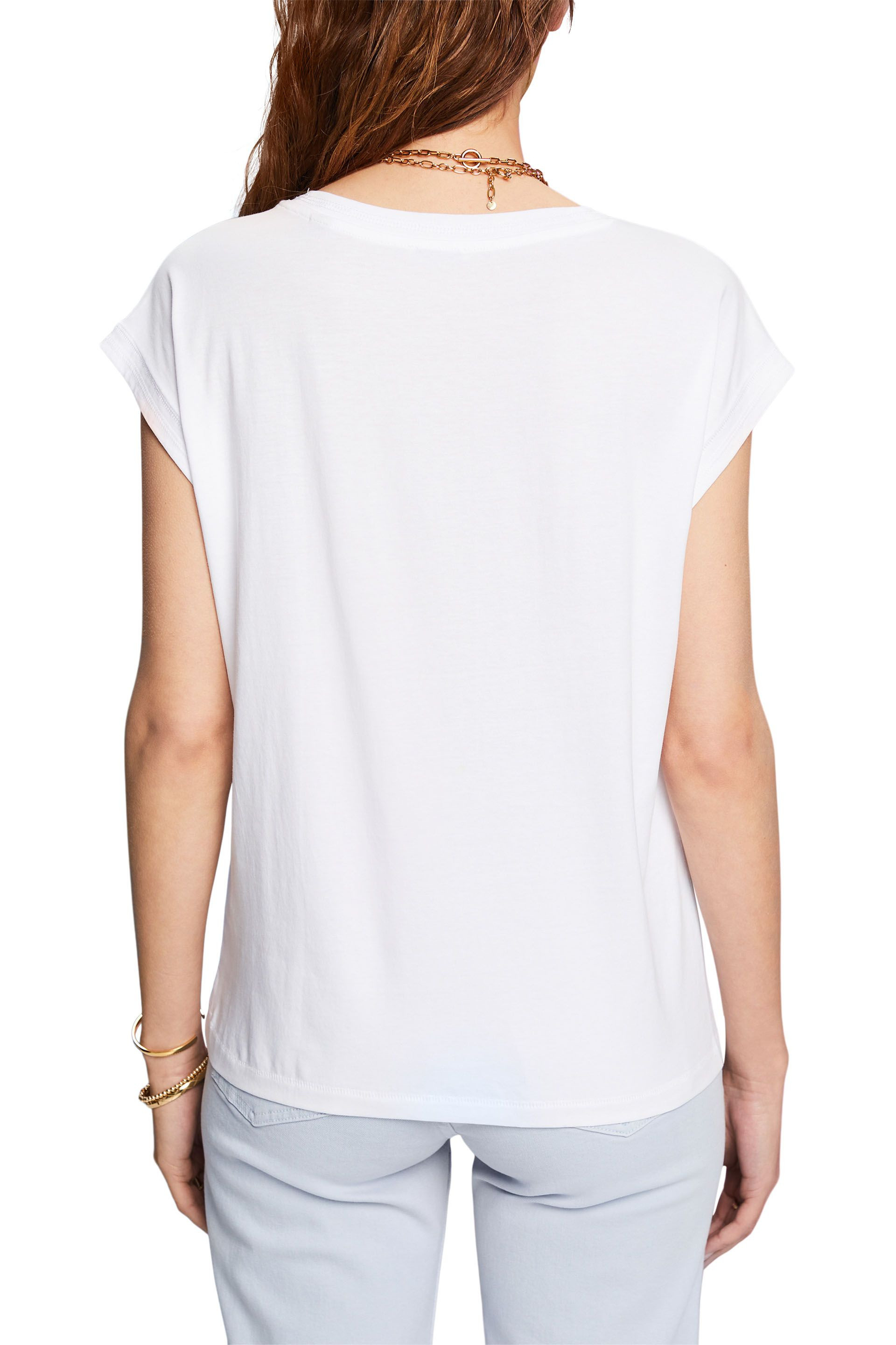 Esprit - Cotton T-shirt with print, White, large image number 2