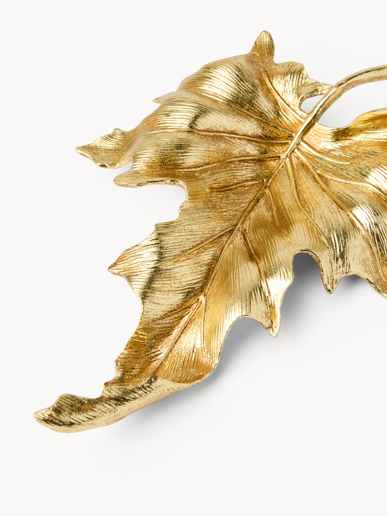 Vassoio decorativo a foglia, Oro, large image number 1