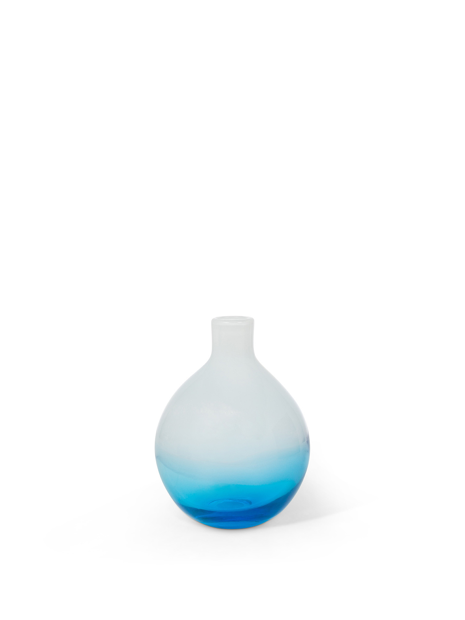 Vaso in vetro a bottiglia, Bianco/Azzurro, large image number 0