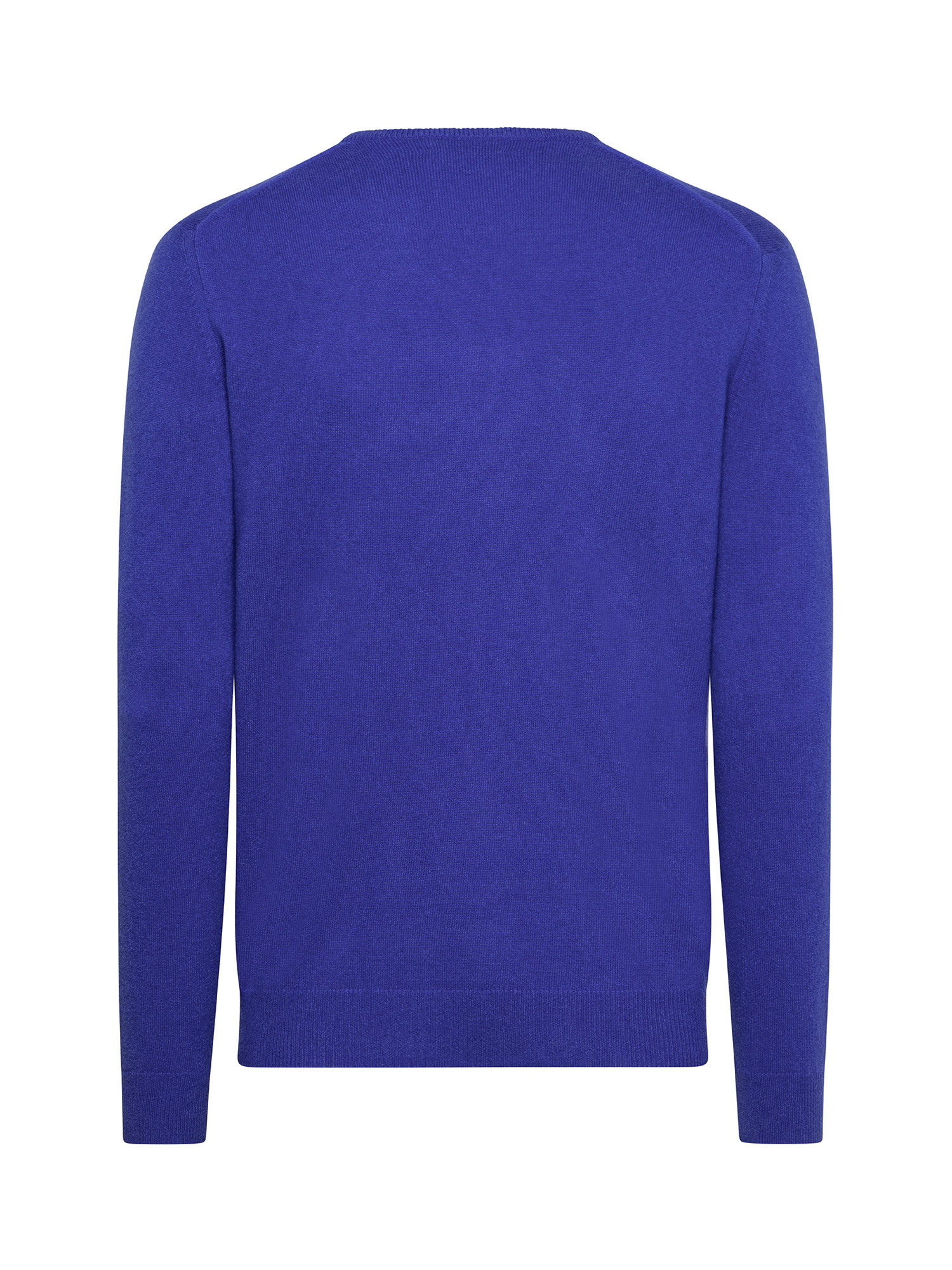 Pullover girocollo in puro cashmere, Blu, large image number 1