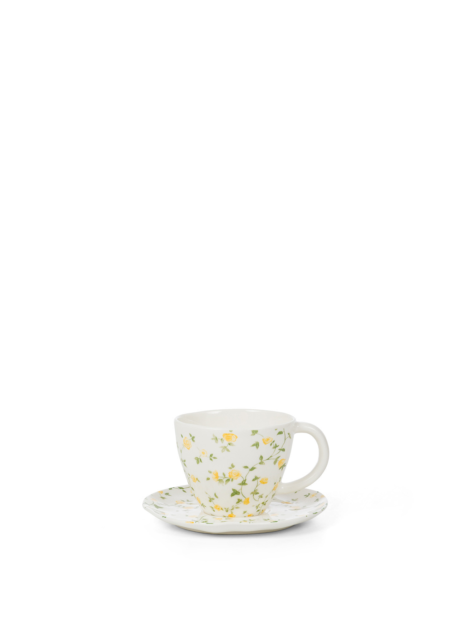 Porcelain tea cup with flower motif, White, large image number 0