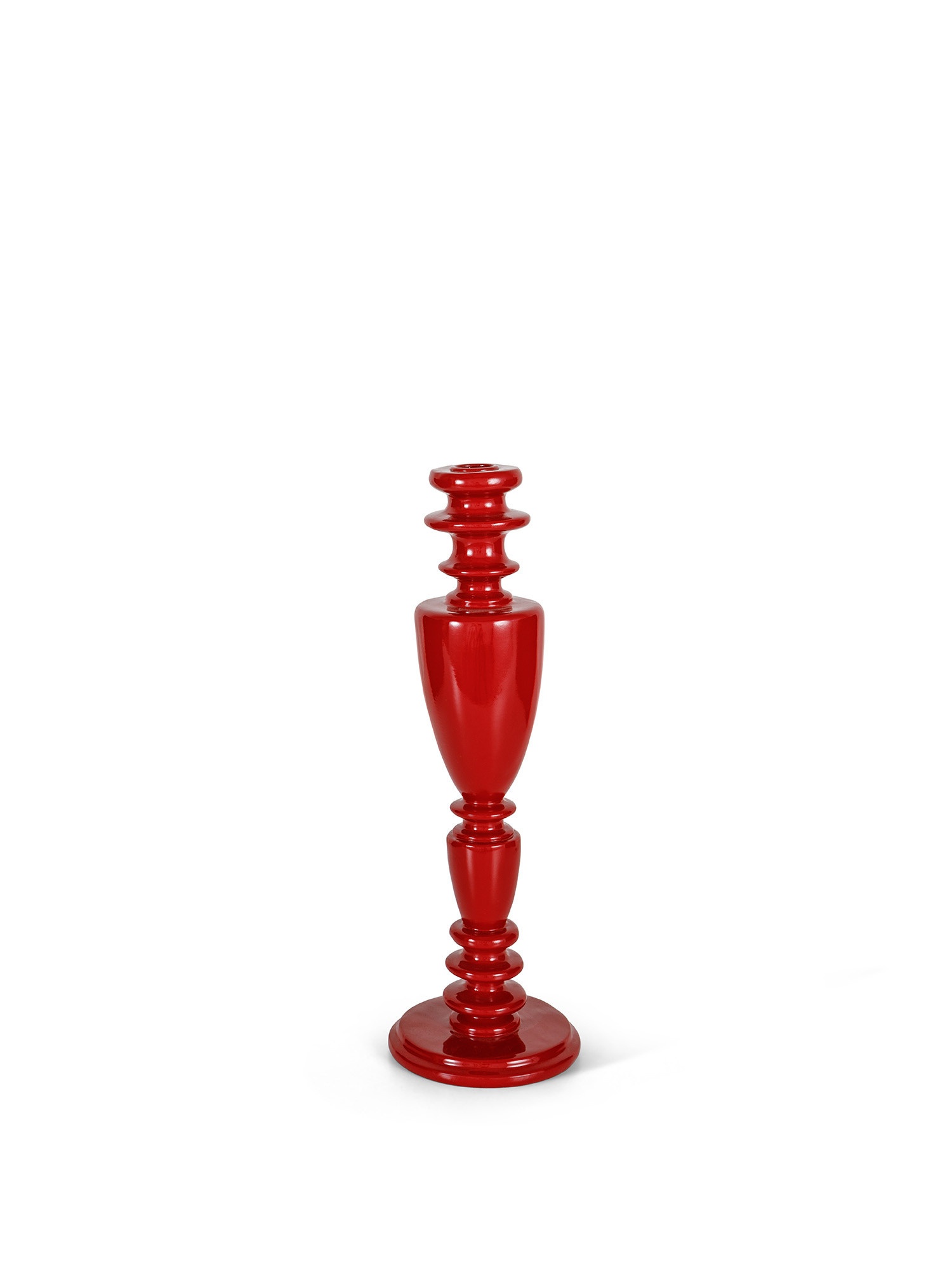 Lacquer effect candlestick, Red, large image number 0