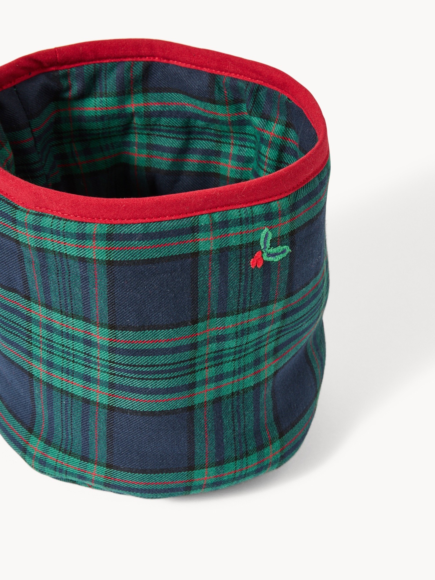 Cestino da cucina in twill di cotone con ricami agrifoglio, Blu, large image number 1