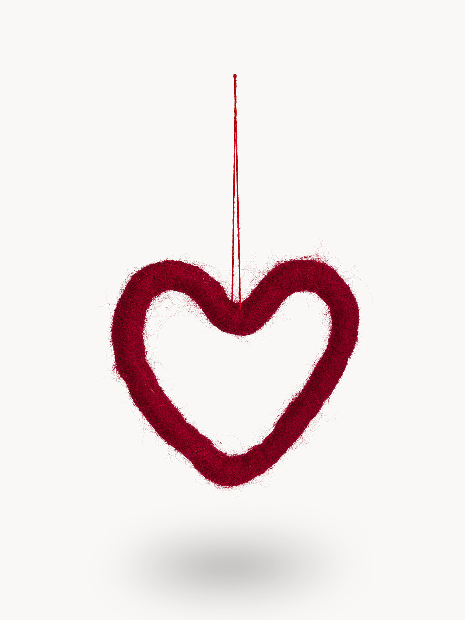 Decorazione in feltro a cuore, Rosso, large image number 0