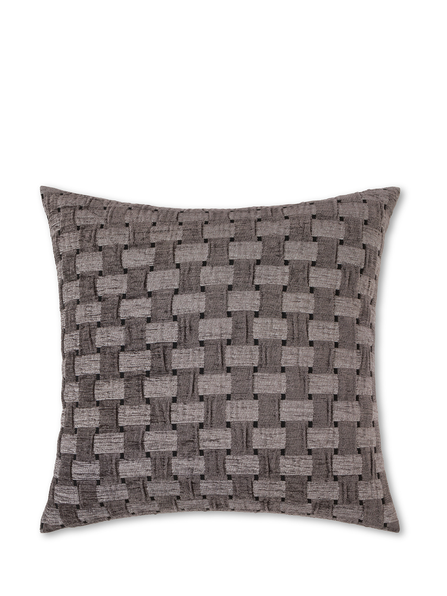 Jacquard cushion with woven pattern 45x45cm, Grey, large image number 0