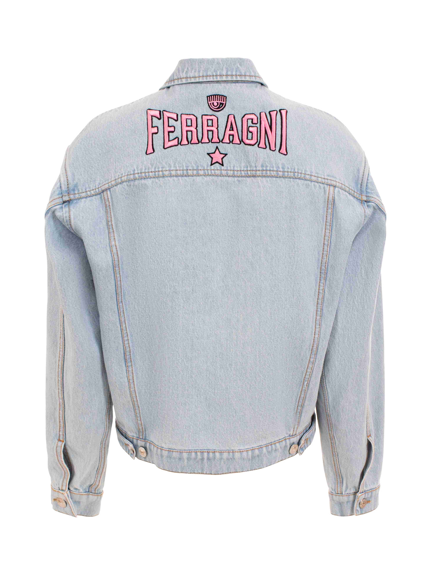 Chiara Ferragni - Denim jacket with writing on the back, Denim, large image number 1