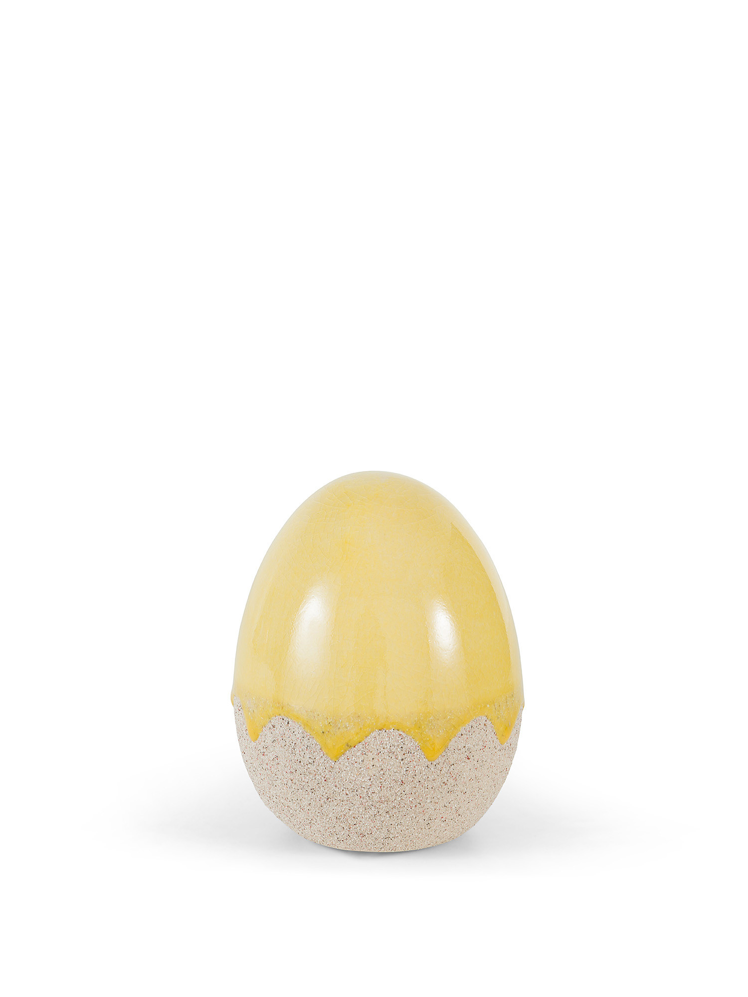 Porcelain egg ornament, Yellow, large image number 0
